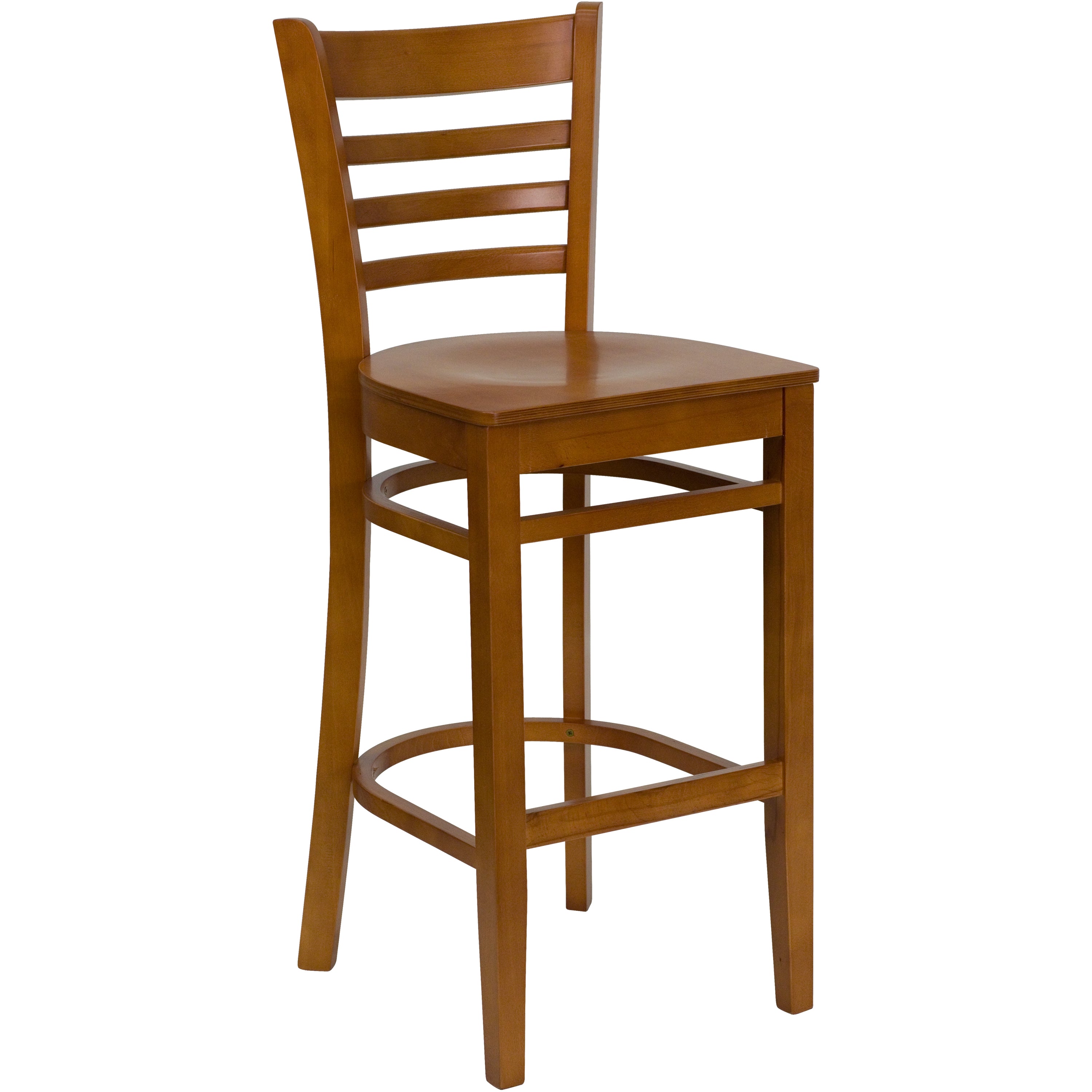 HERCULES Series Ladder Back Cherry Wood Restaurant Barstool