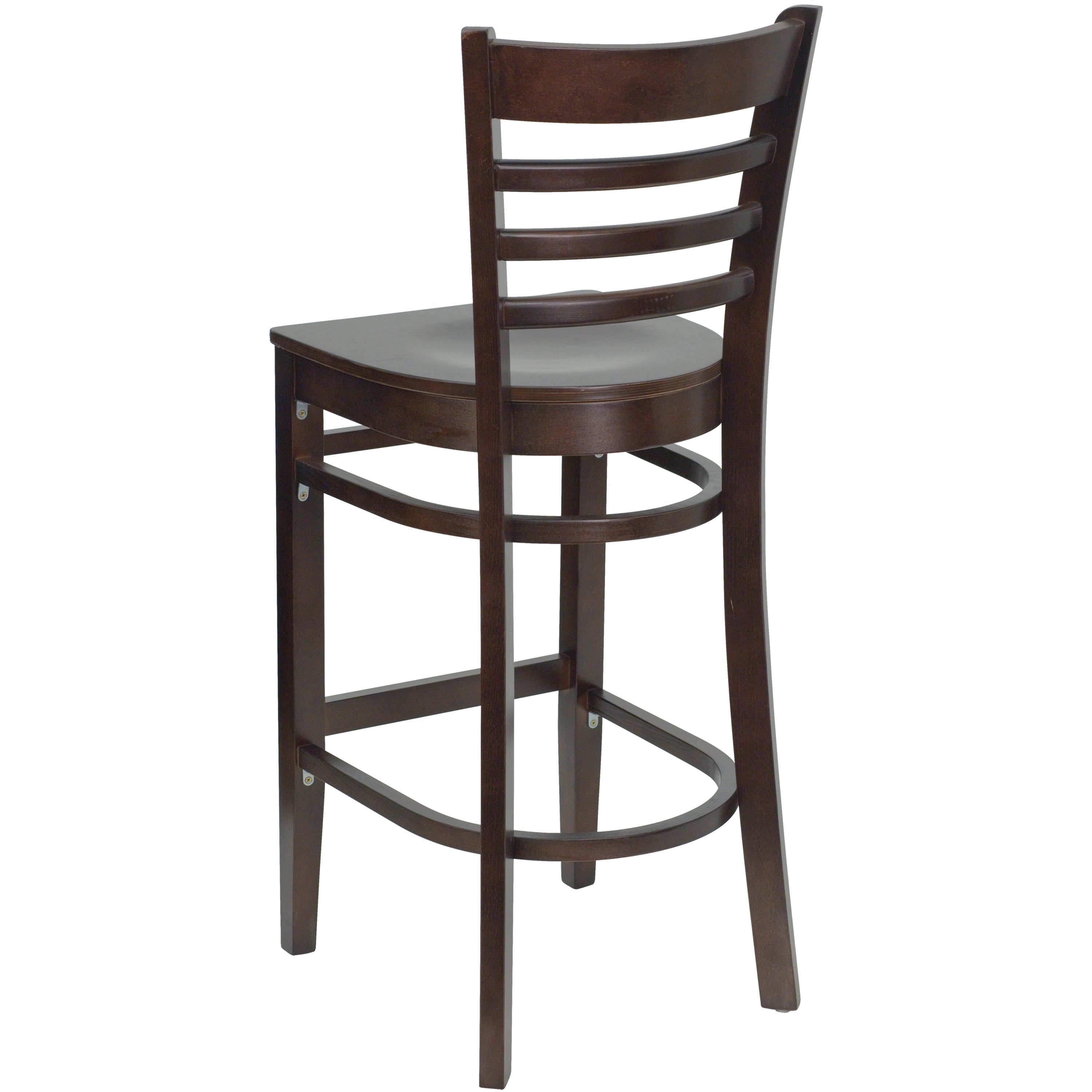 HERCULES Series Ladder Back Walnut Wood Restaurant Barstool