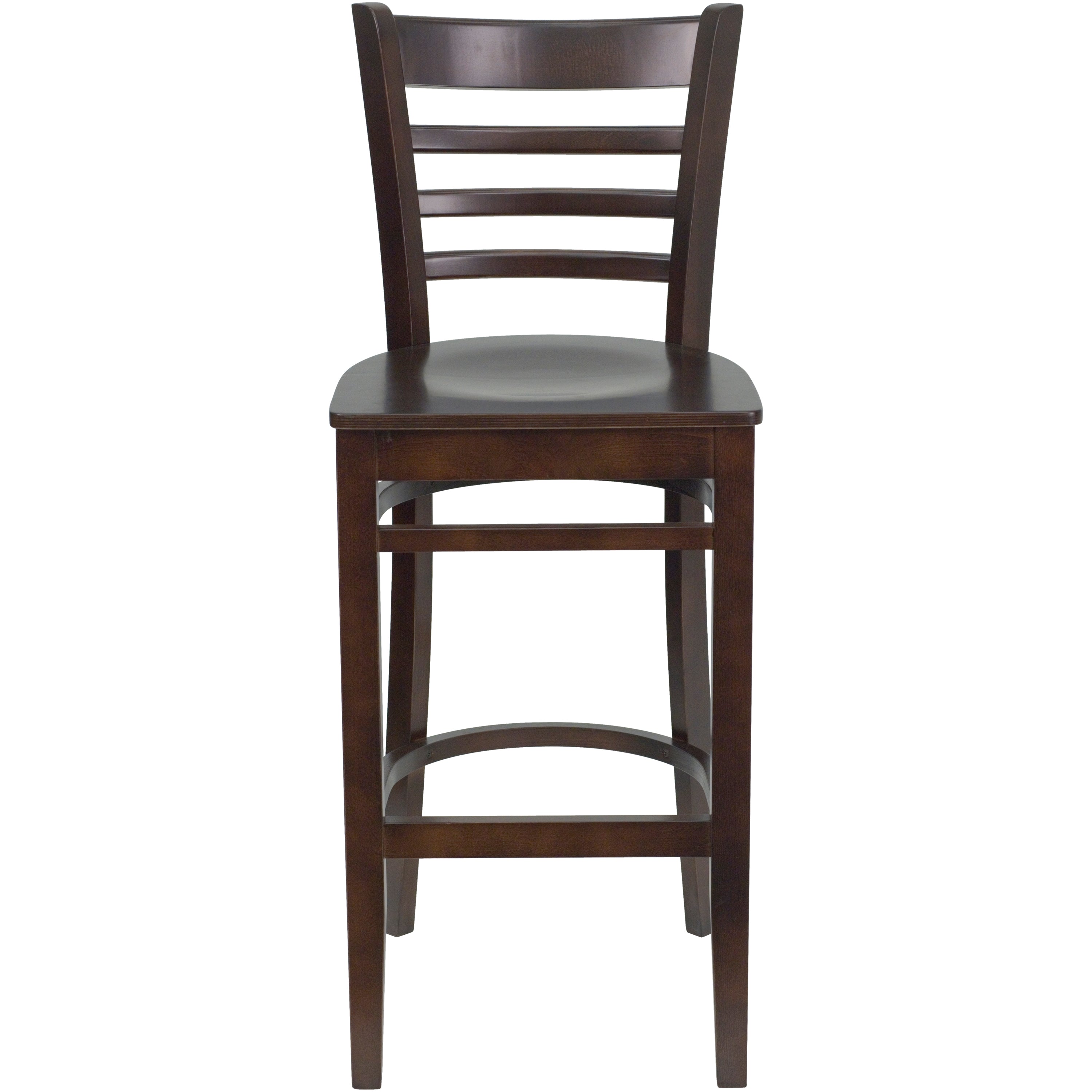 HERCULES Series Ladder Back Walnut Wood Restaurant Barstool