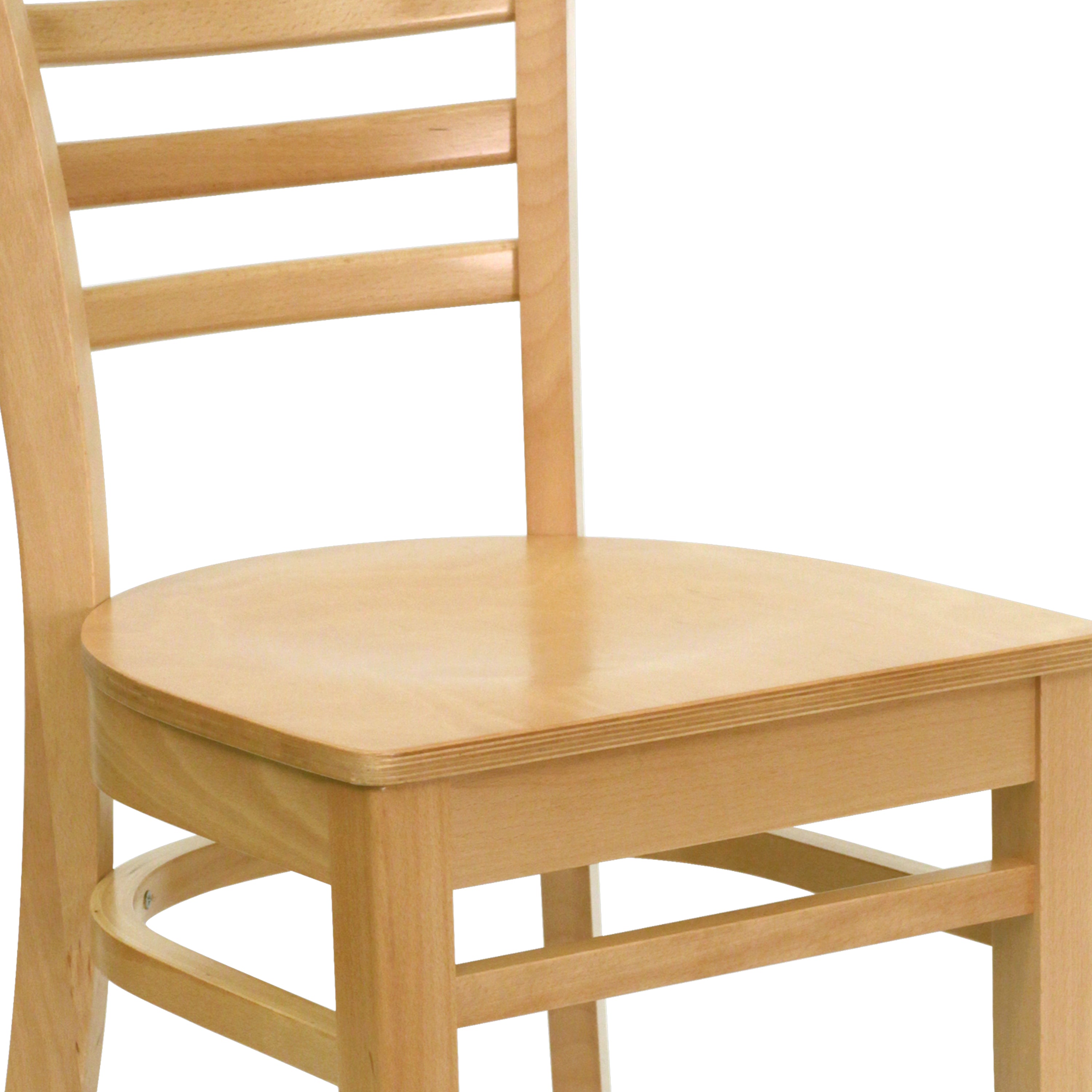 HERCULES Series Ladder Back Natural Wood Restaurant Chair