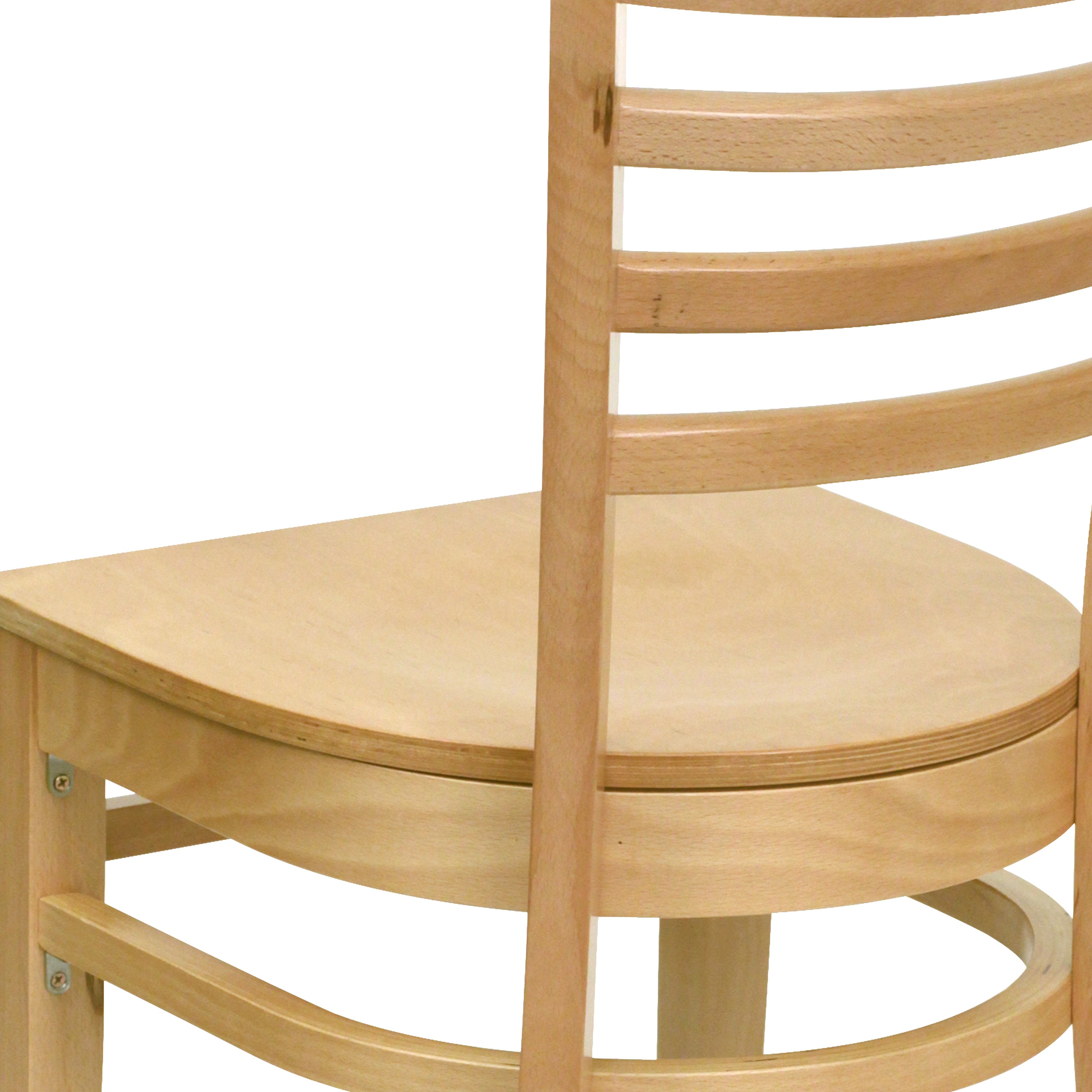 HERCULES Series Ladder Back Natural Wood Restaurant Chair