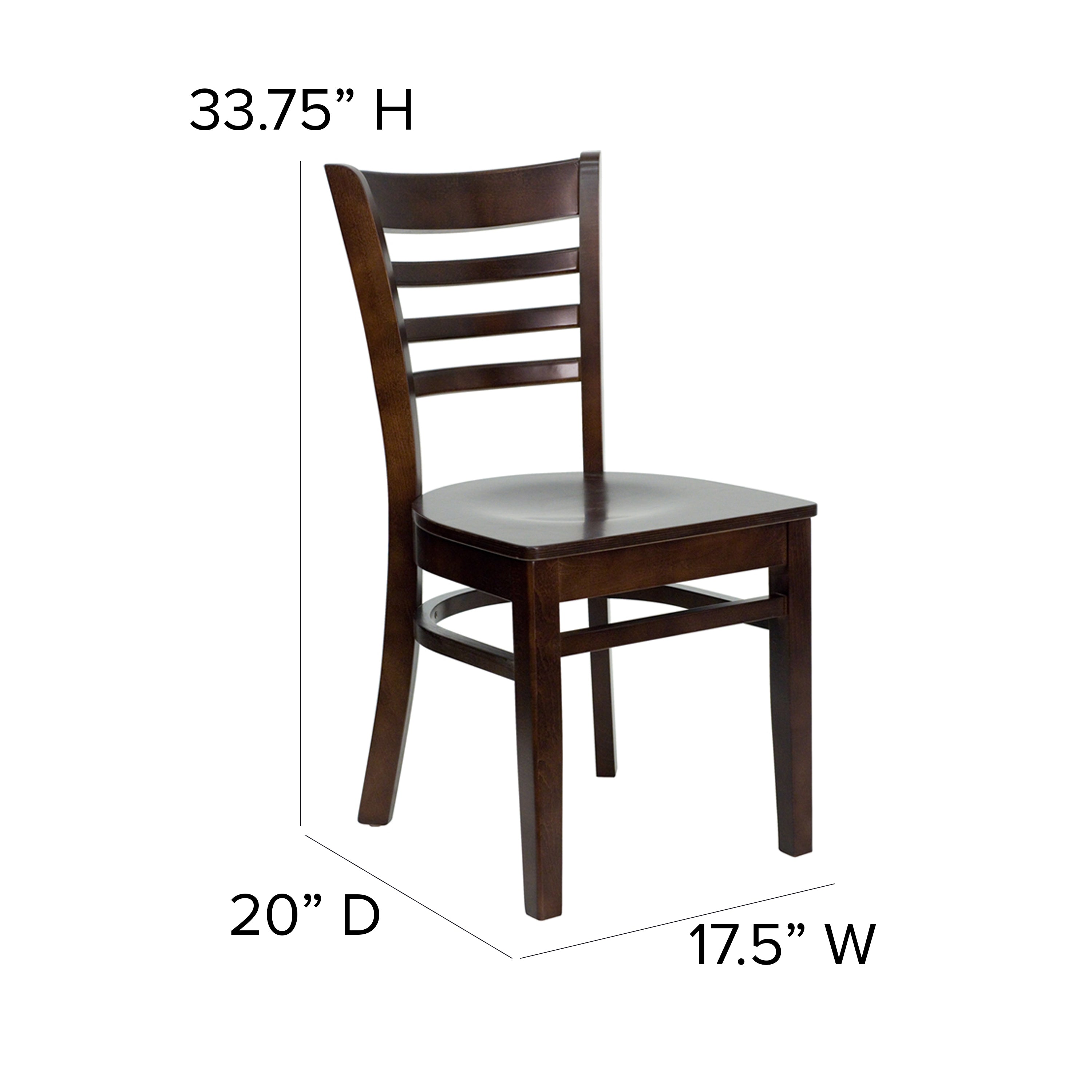 HERCULES Series Ladder Back Walnut Wood Restaurant Chair