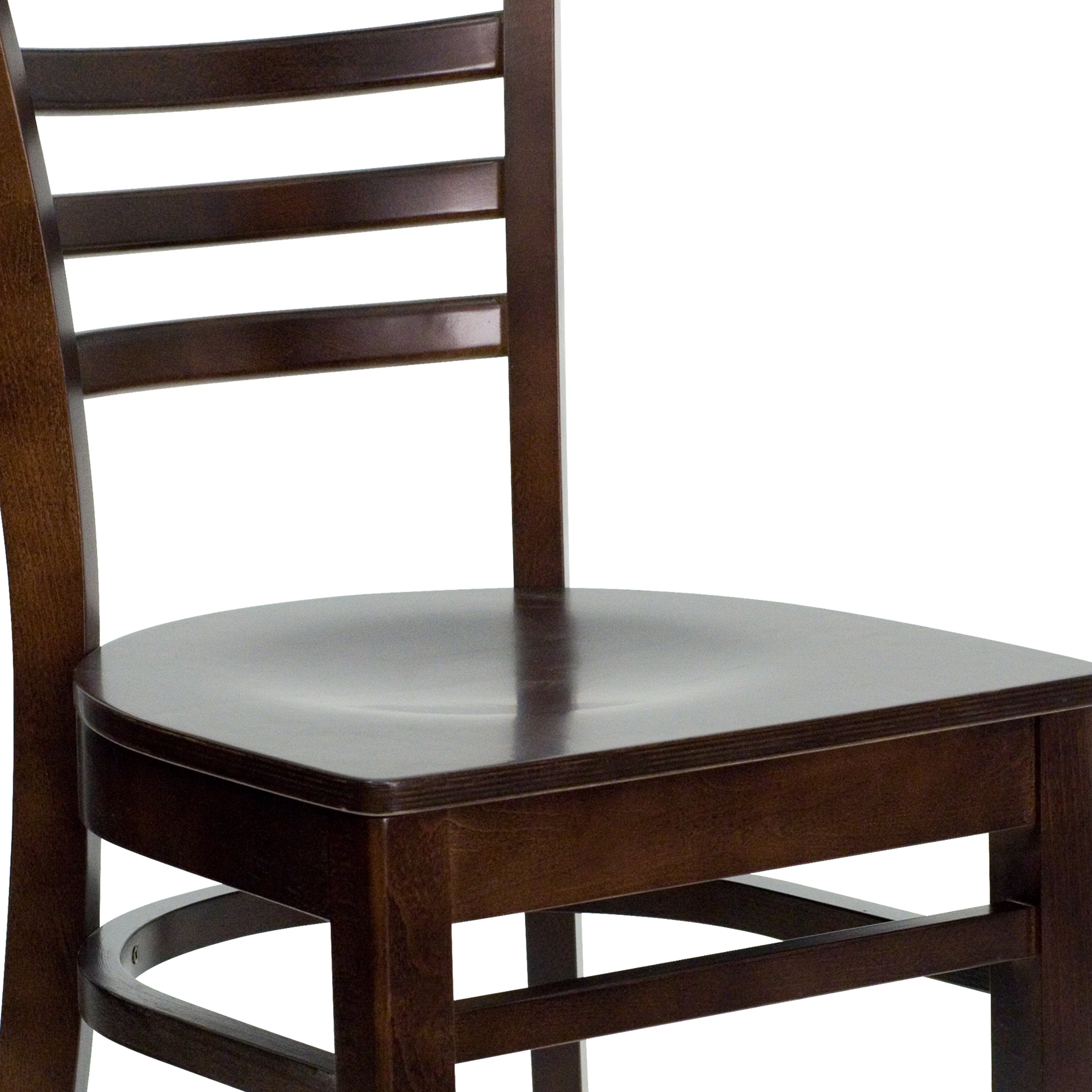 HERCULES Series Ladder Back Walnut Wood Restaurant Chair