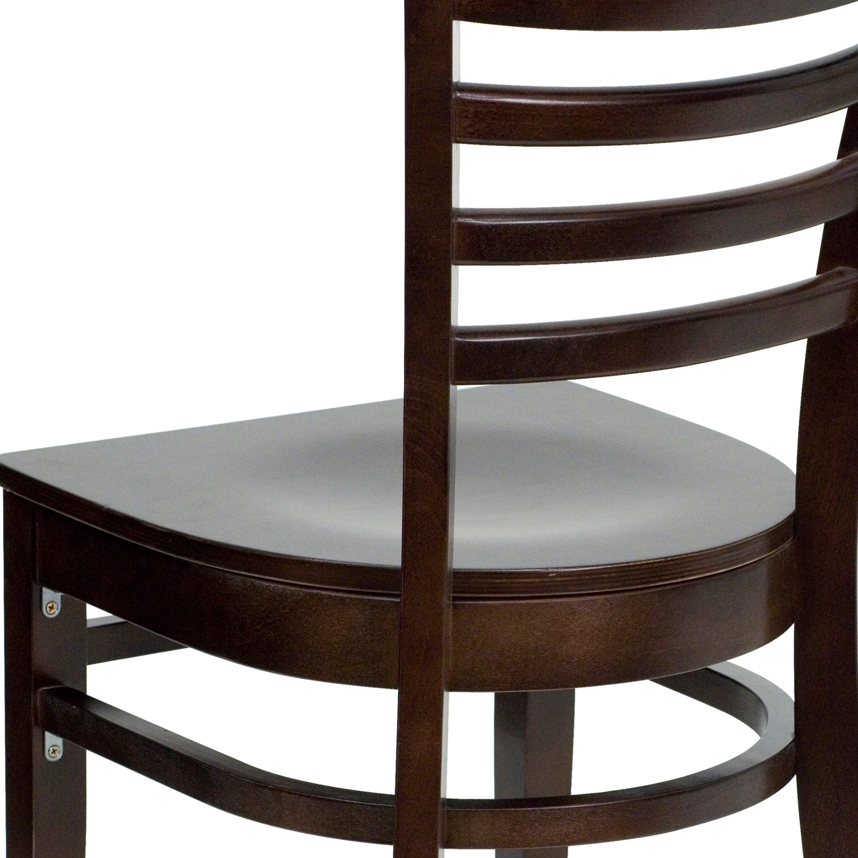 HERCULES Series Ladder Back Walnut Wood Restaurant Chair