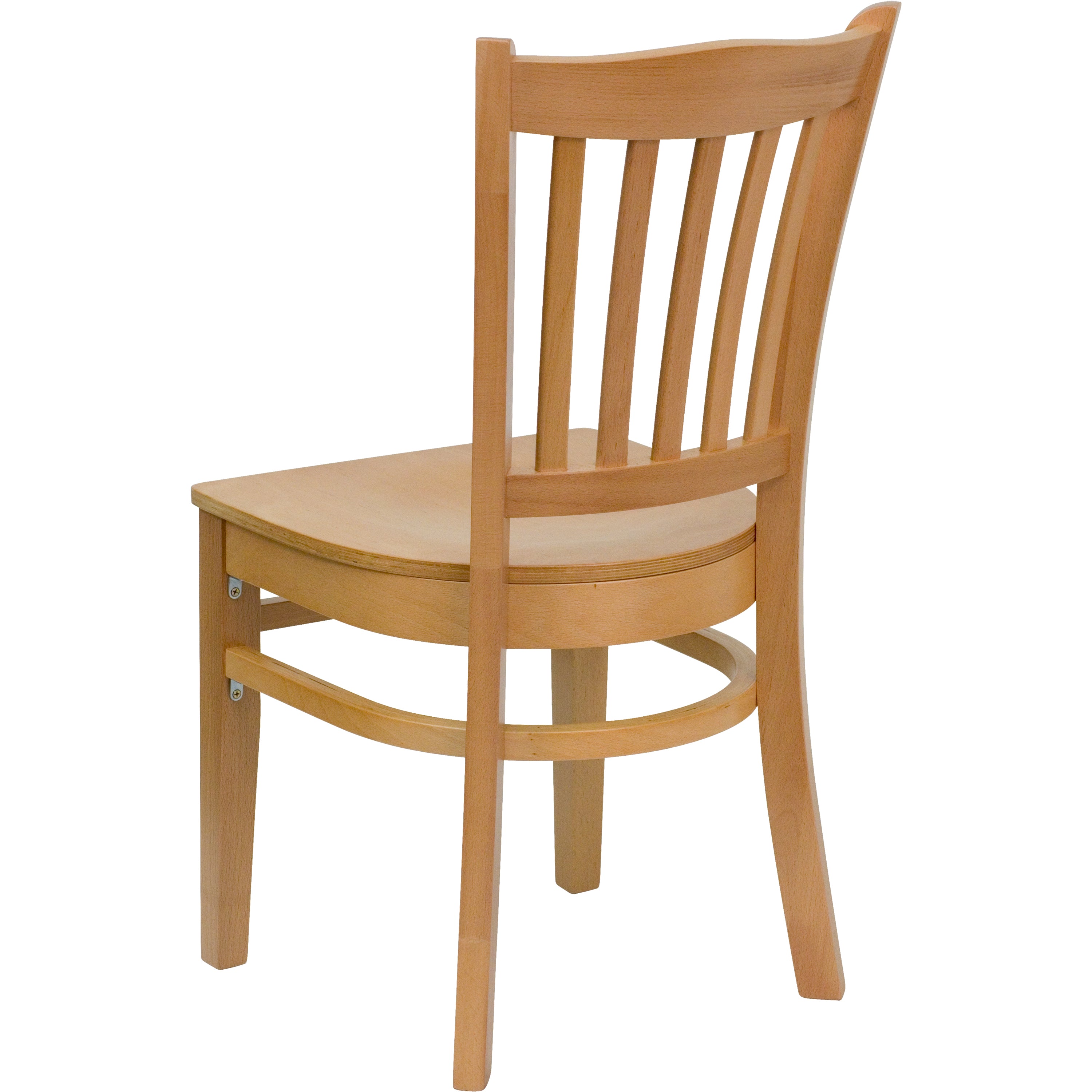 HERCULES Series Vertical Slat Back Natural Wood Restaurant Chair