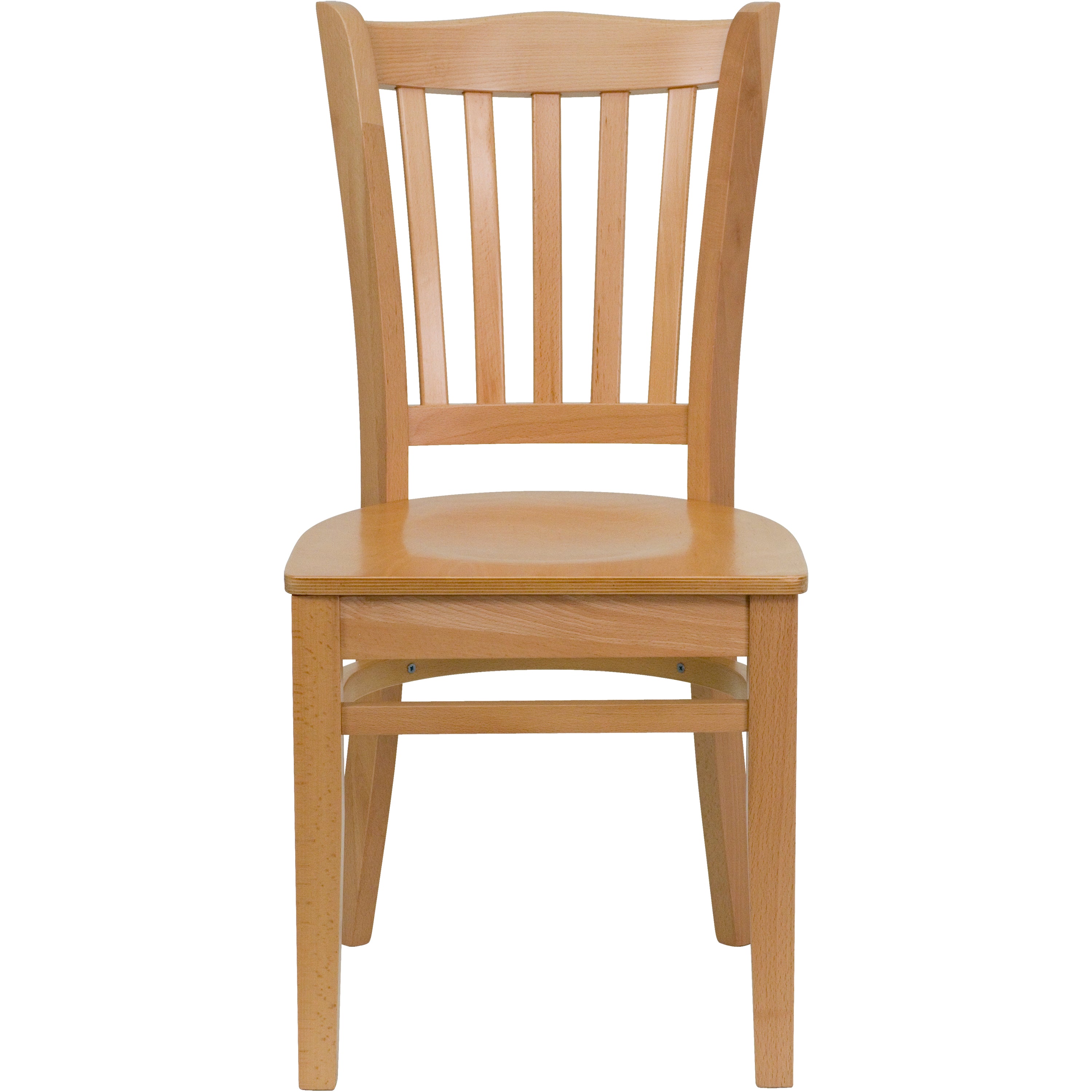 HERCULES Series Vertical Slat Back Natural Wood Restaurant Chair