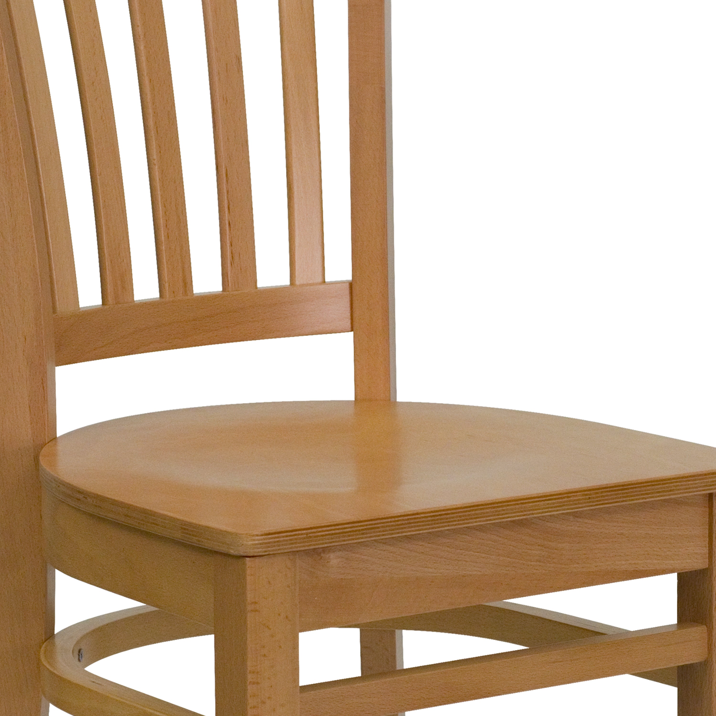 HERCULES Series Vertical Slat Back Natural Wood Restaurant Chair