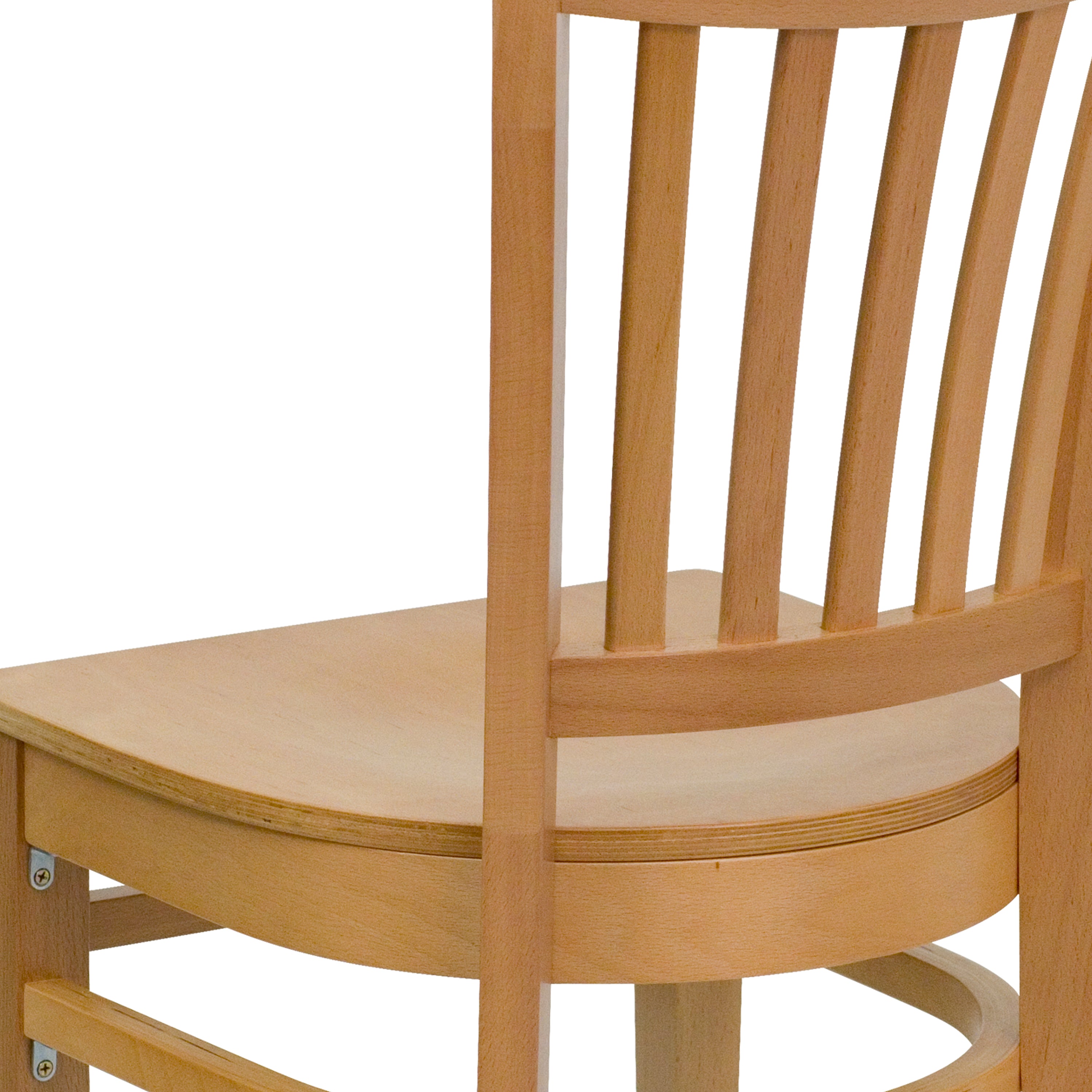 HERCULES Series Vertical Slat Back Natural Wood Restaurant Chair