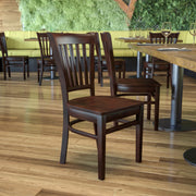HERCULES Series Vertical Slat Back Walnut Wood Restaurant Chair