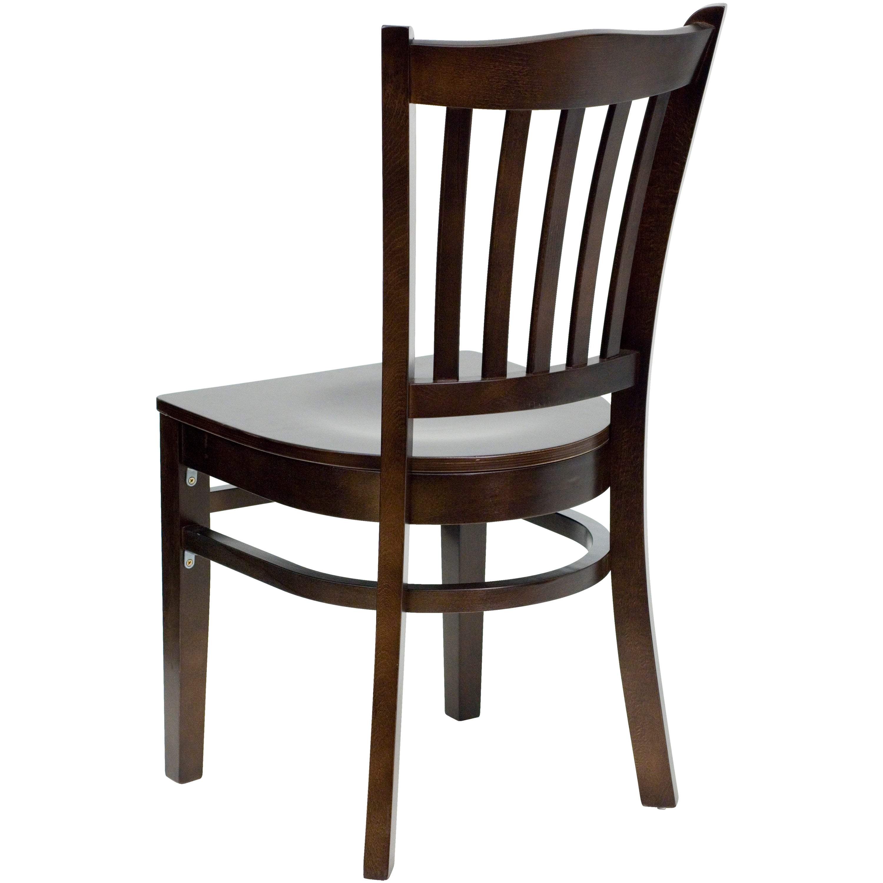 HERCULES Series Vertical Slat Back Walnut Wood Restaurant Chair