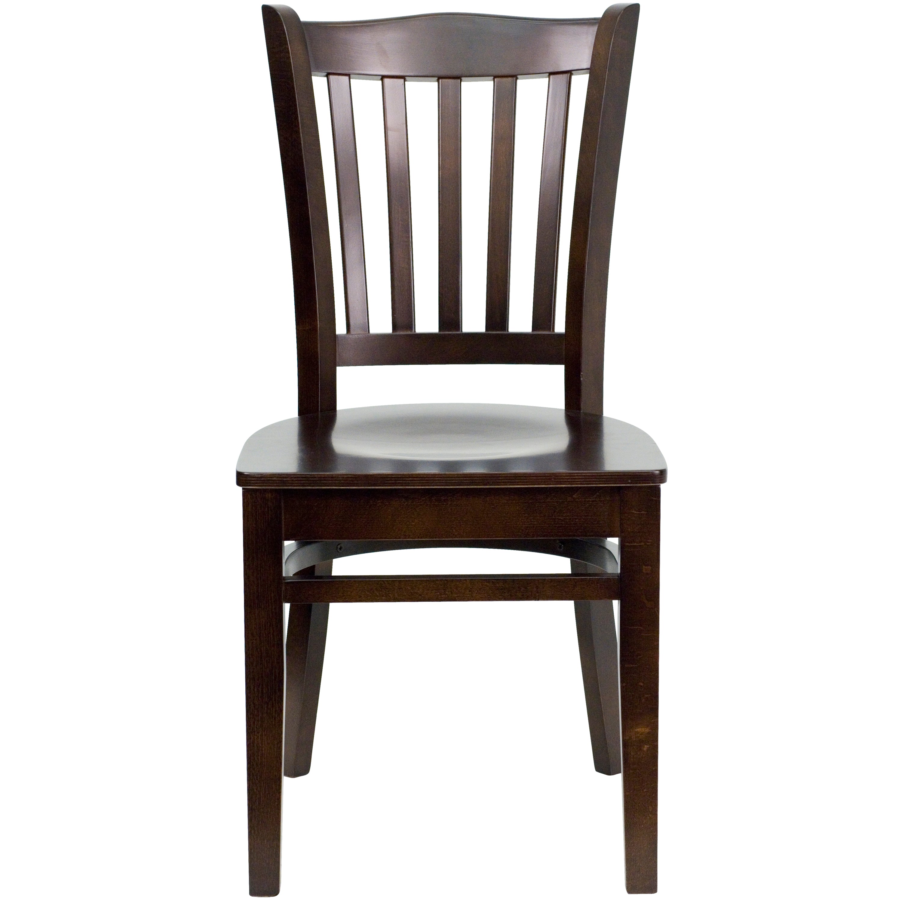 HERCULES Series Vertical Slat Back Walnut Wood Restaurant Chair