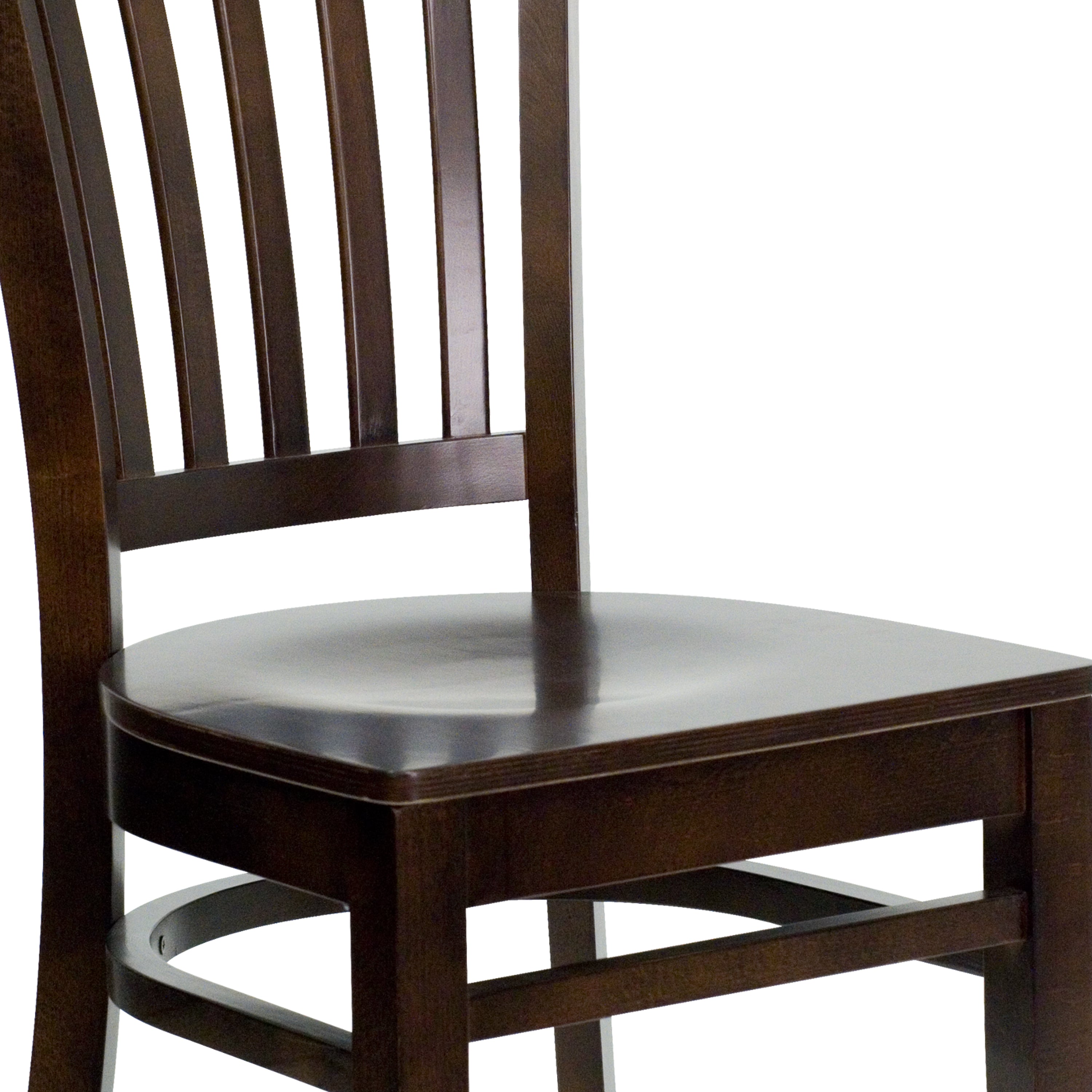 HERCULES Series Vertical Slat Back Walnut Wood Restaurant Chair