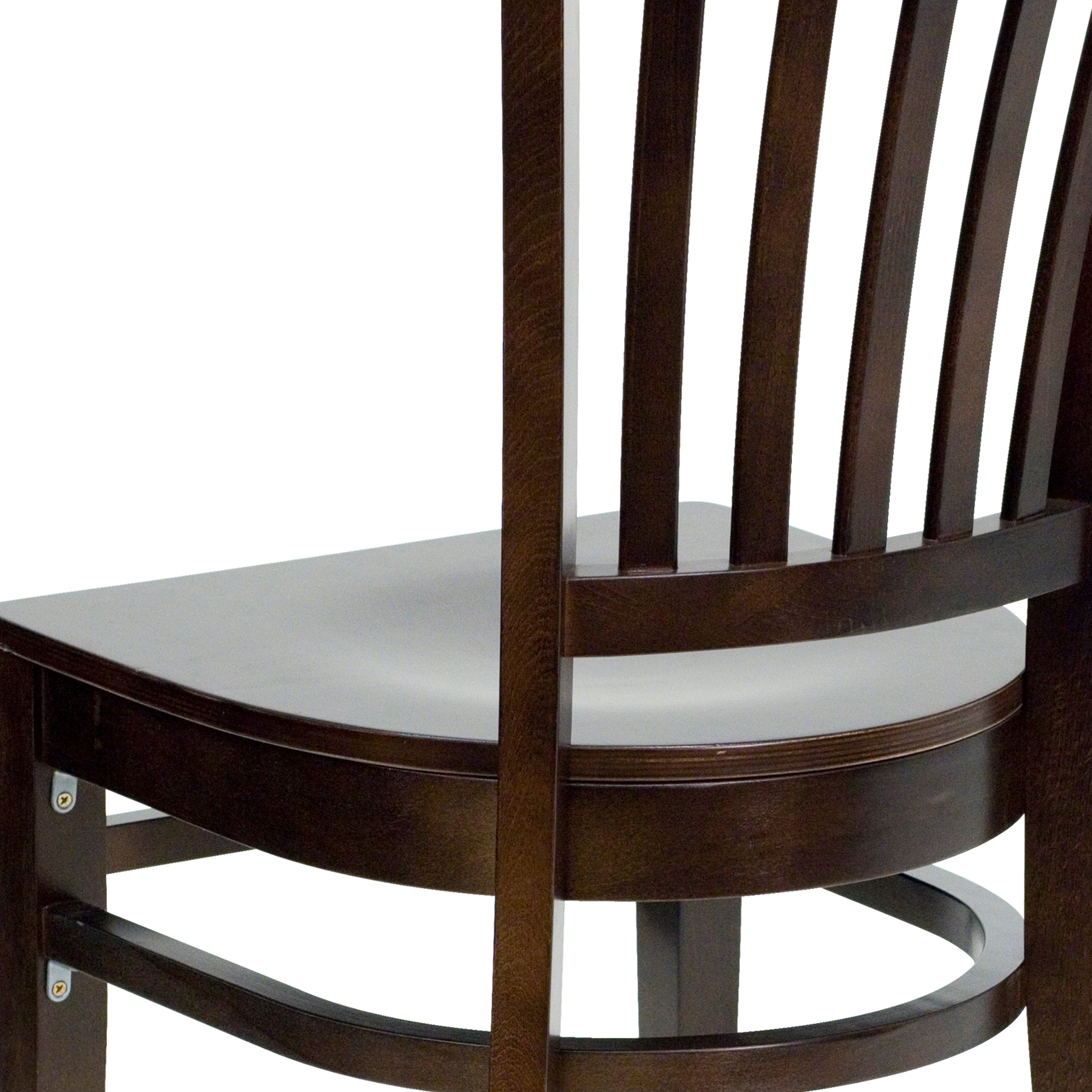 HERCULES Series Vertical Slat Back Walnut Wood Restaurant Chair
