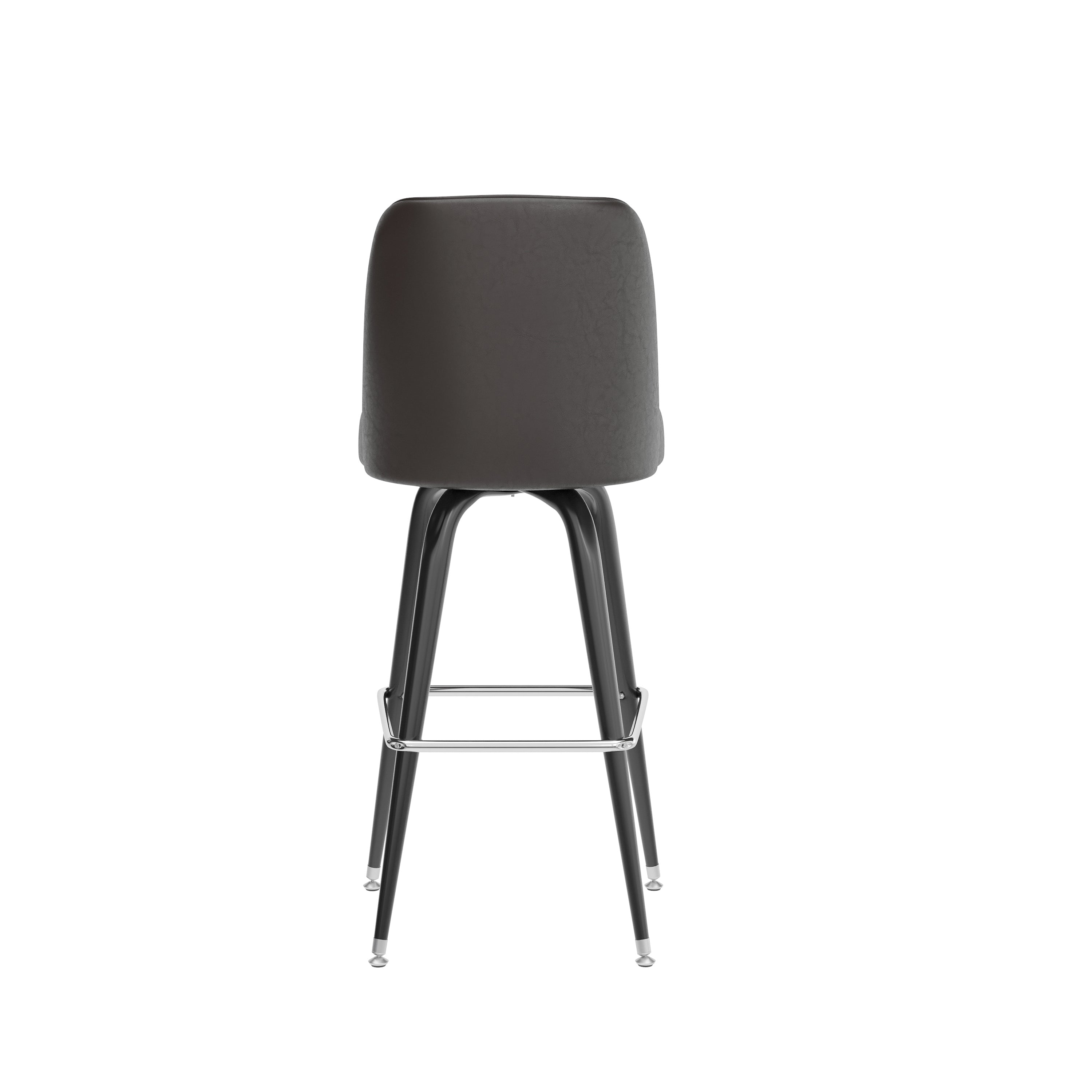 James Commercial Grade Metal Barstool with Dark Brown Swivel Bucket Seat