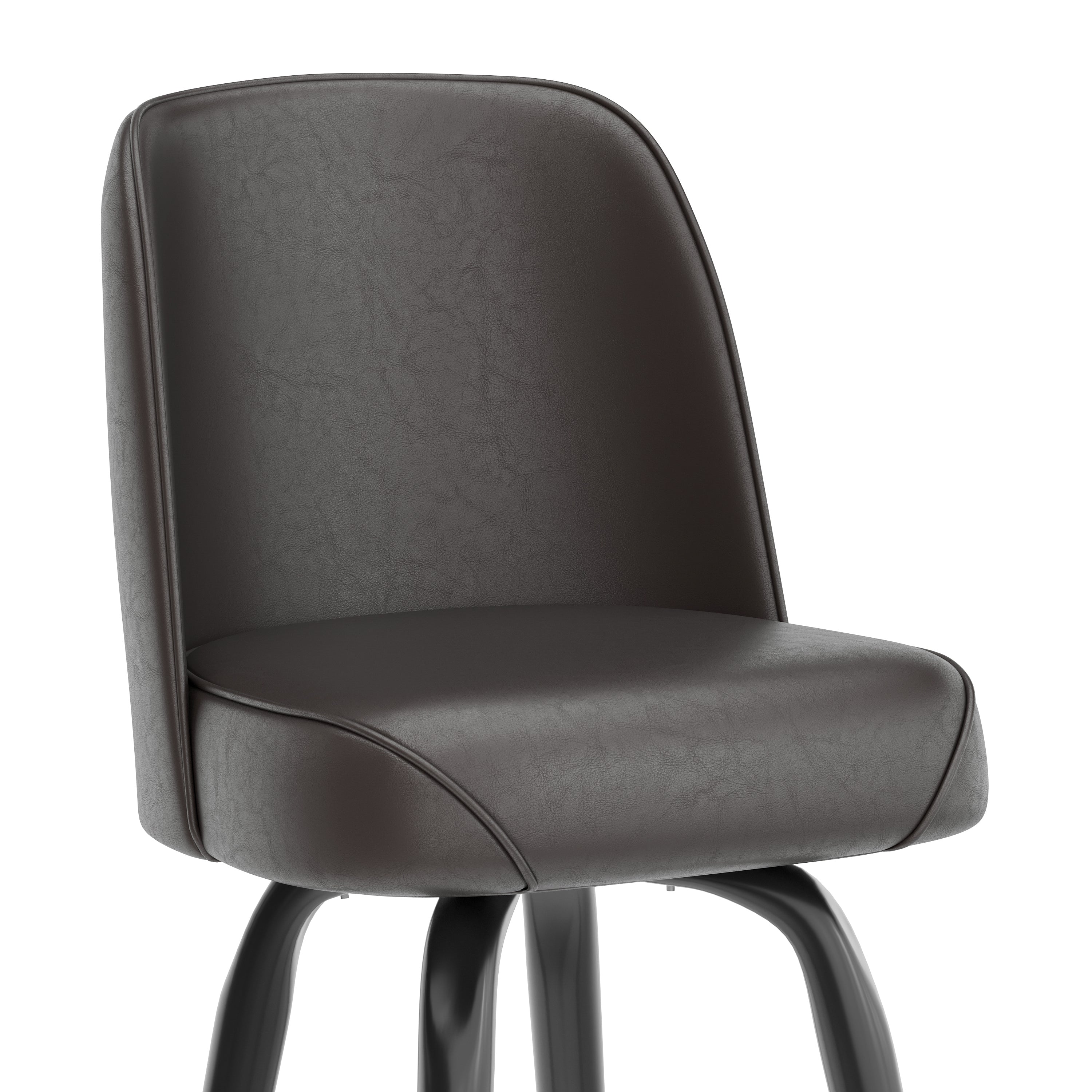 James Commercial Grade Metal Barstool with Dark Brown Swivel Bucket Seat