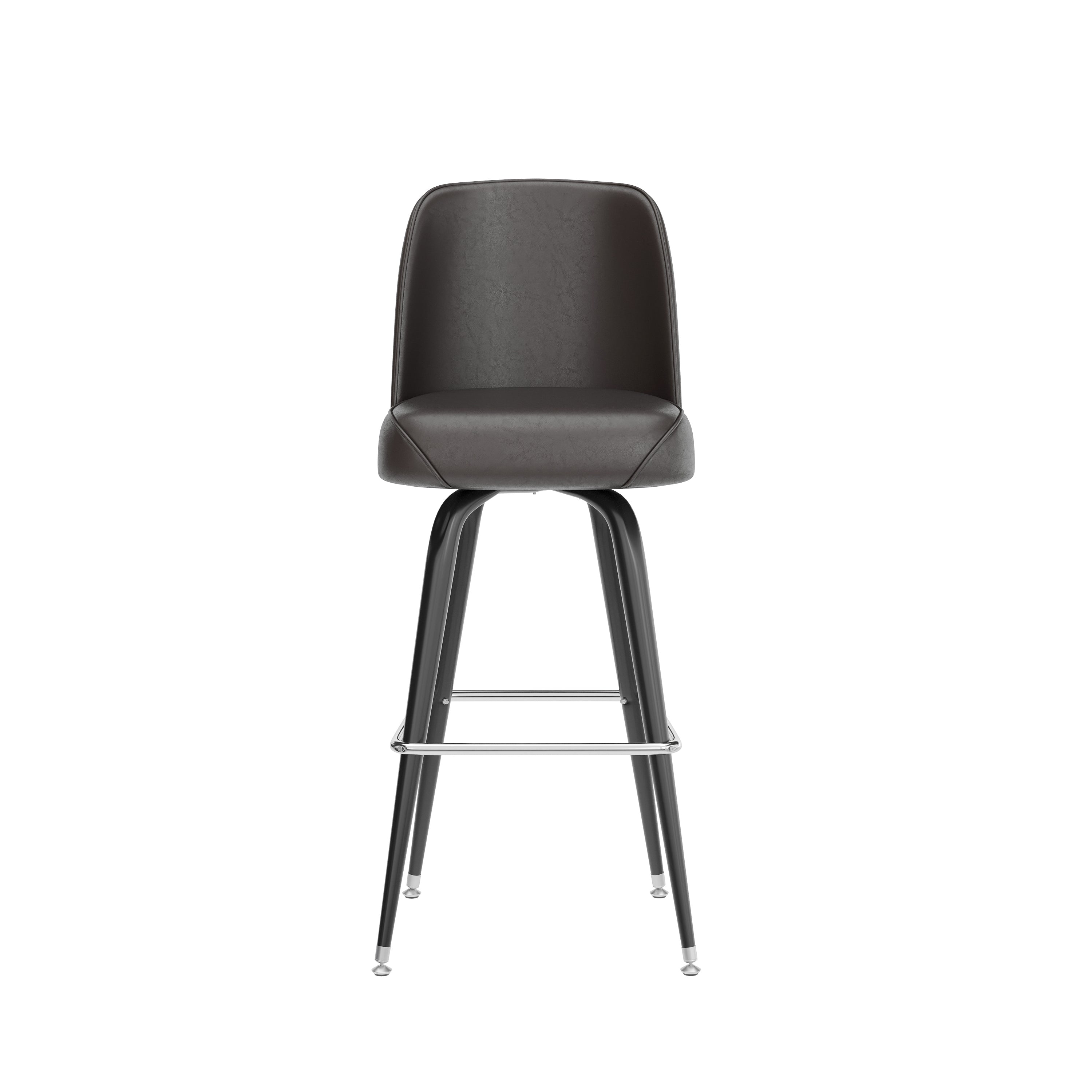 James Commercial Grade Metal Barstool with Dark Brown Swivel Bucket Seat