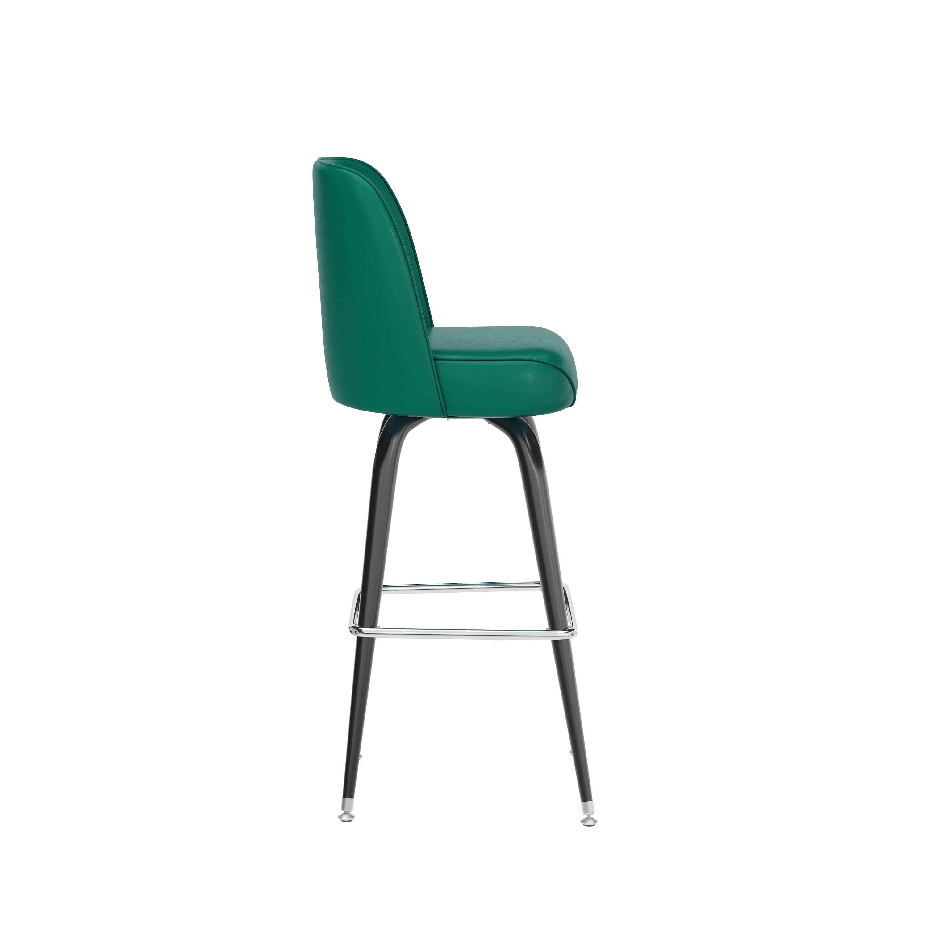 James Commercial Grade Metal Barstool with Green Swivel Bucket Seat