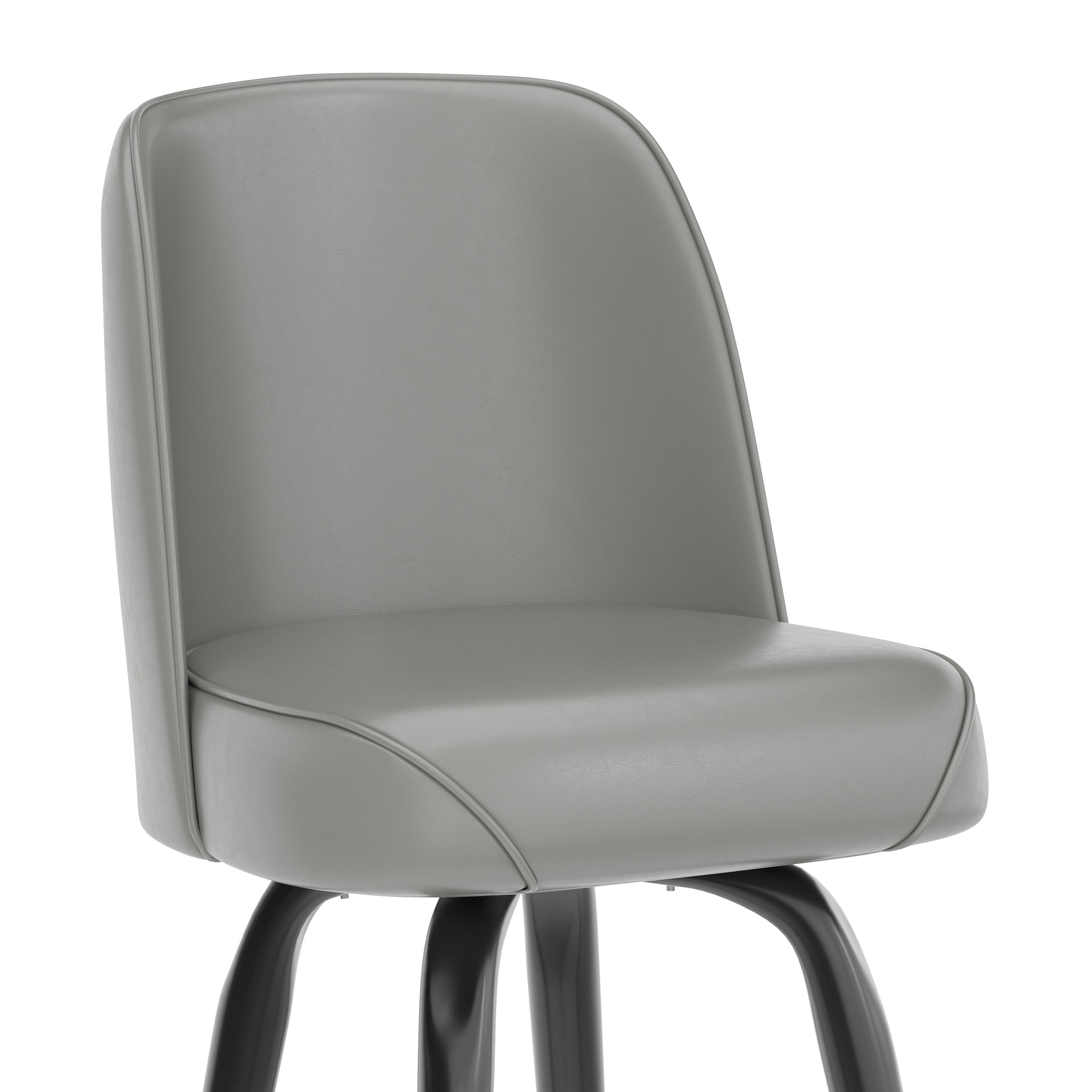 James Commercial Grade Metal Barstool with Gray Swivel Bucket Seat
