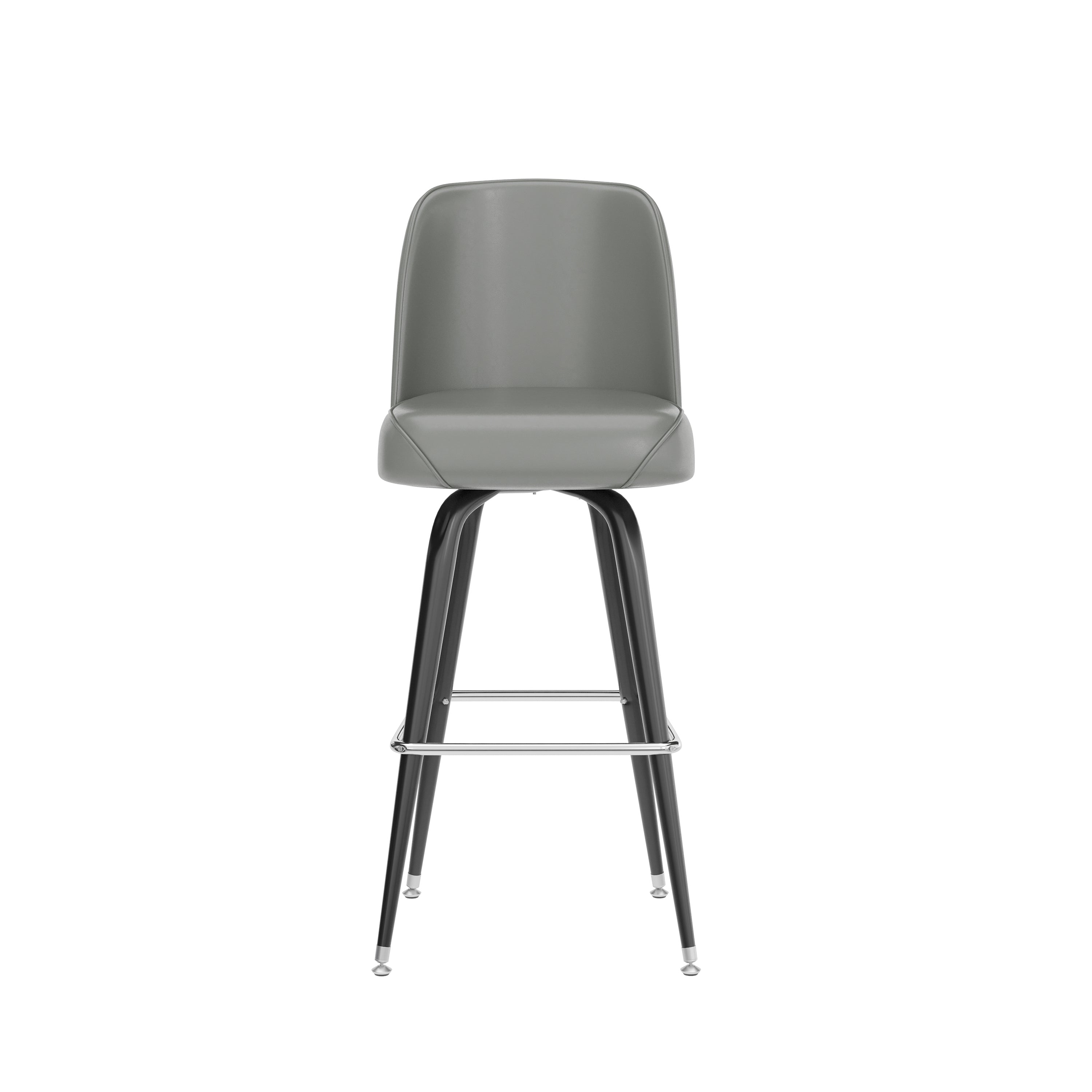 James Commercial Grade Metal Barstool with Gray Swivel Bucket Seat