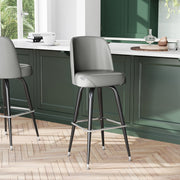James Commercial Grade Metal Barstool with Gray Swivel Bucket Seat