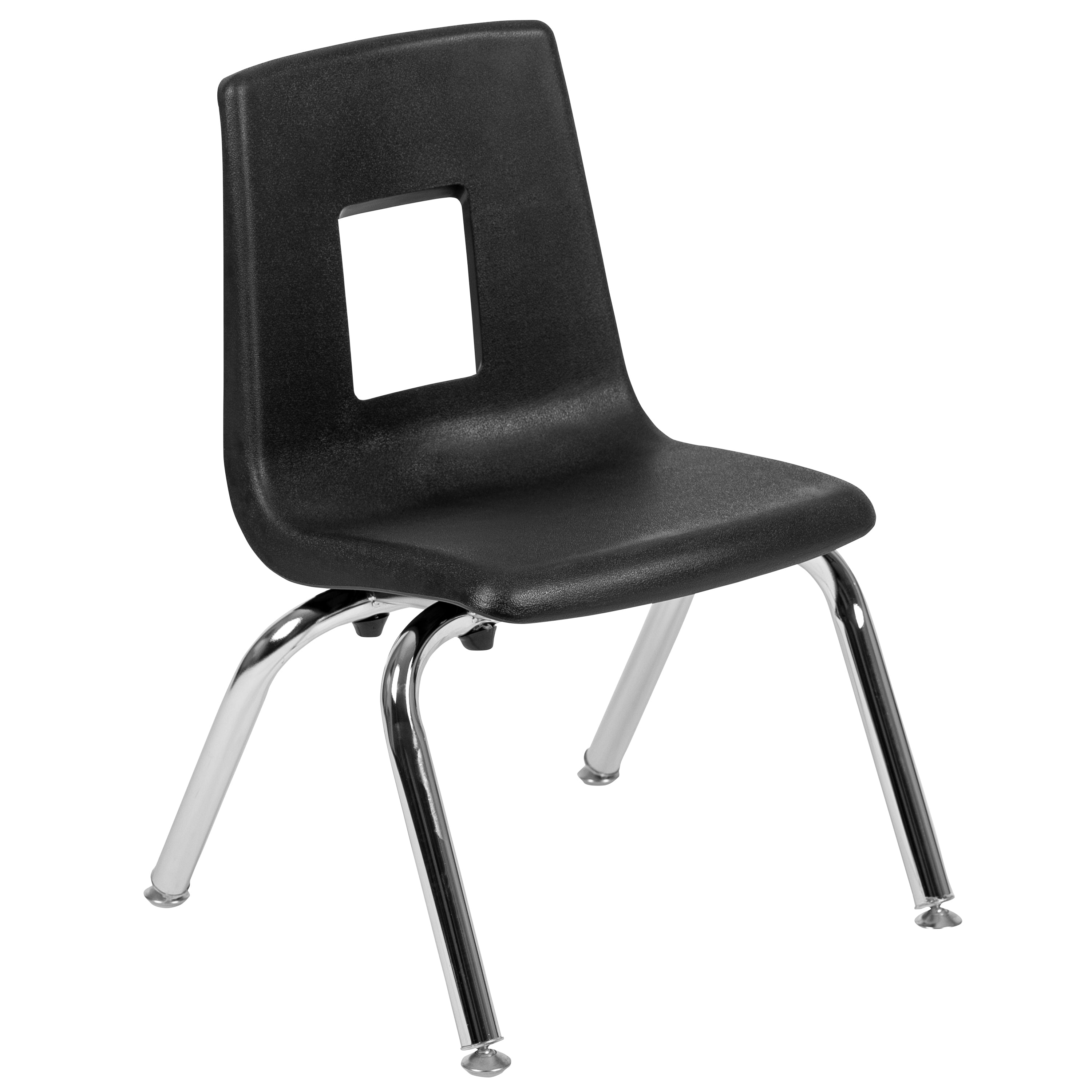 Emmy 60" Circle Wave Flexible Laminate Activity Table Set with 12" Student Stack Chairs, Grey/Black