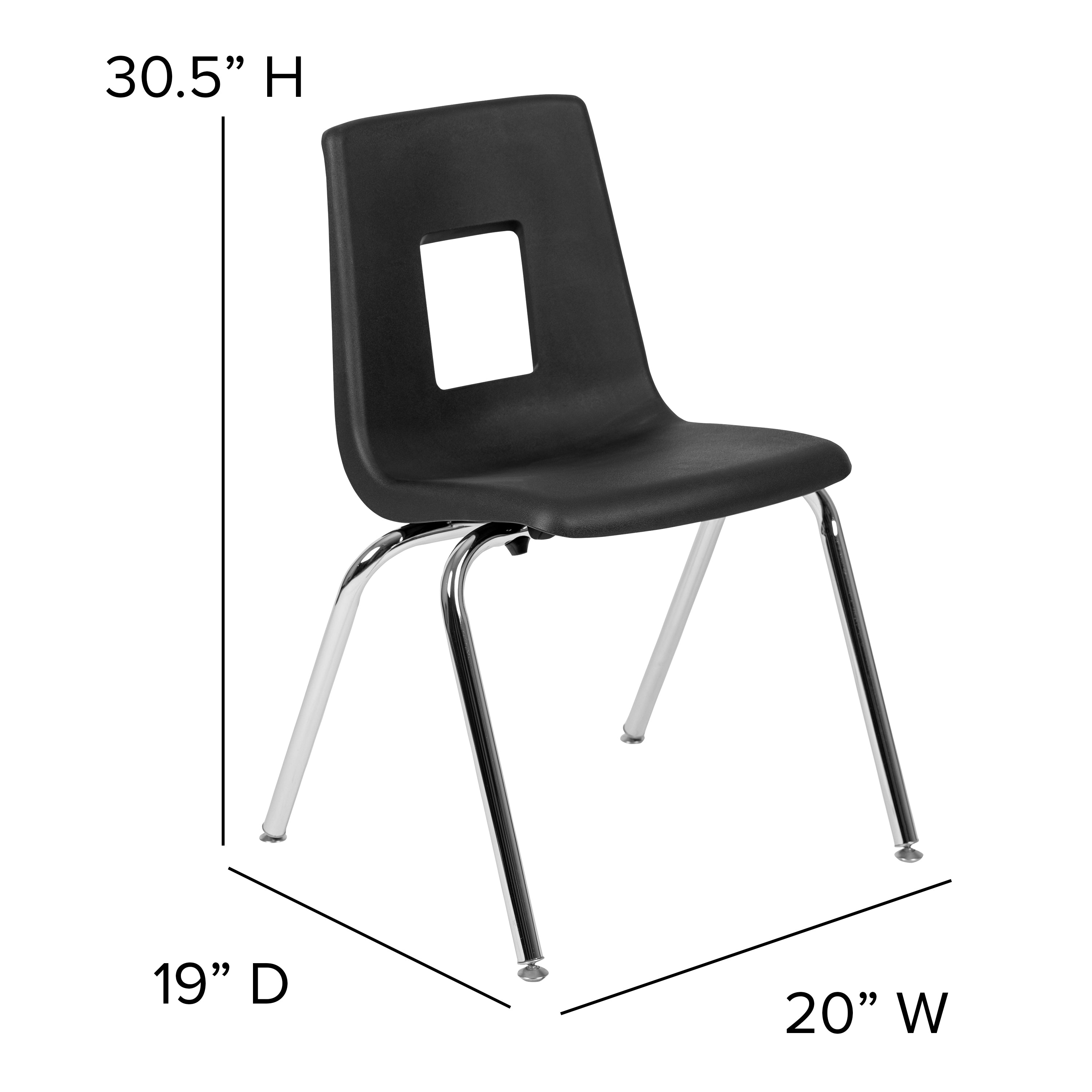 Emmy Mobile 76" Oval Wave Flexible Laminate Activity Table Set with 18" Student Stack Chairs, Grey/Black