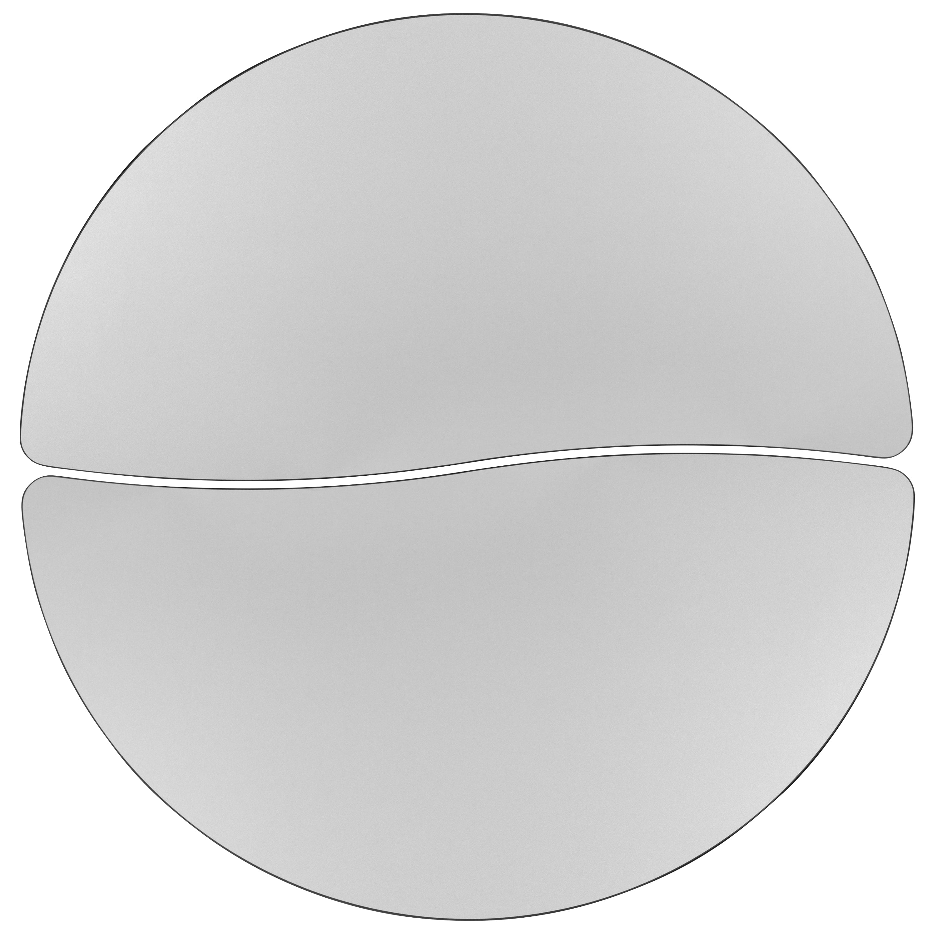 Emmy 2 Piece Mobile 47.5" Circle Wave Flexible Grey Thermal Laminate Adjustable Activity Table Set