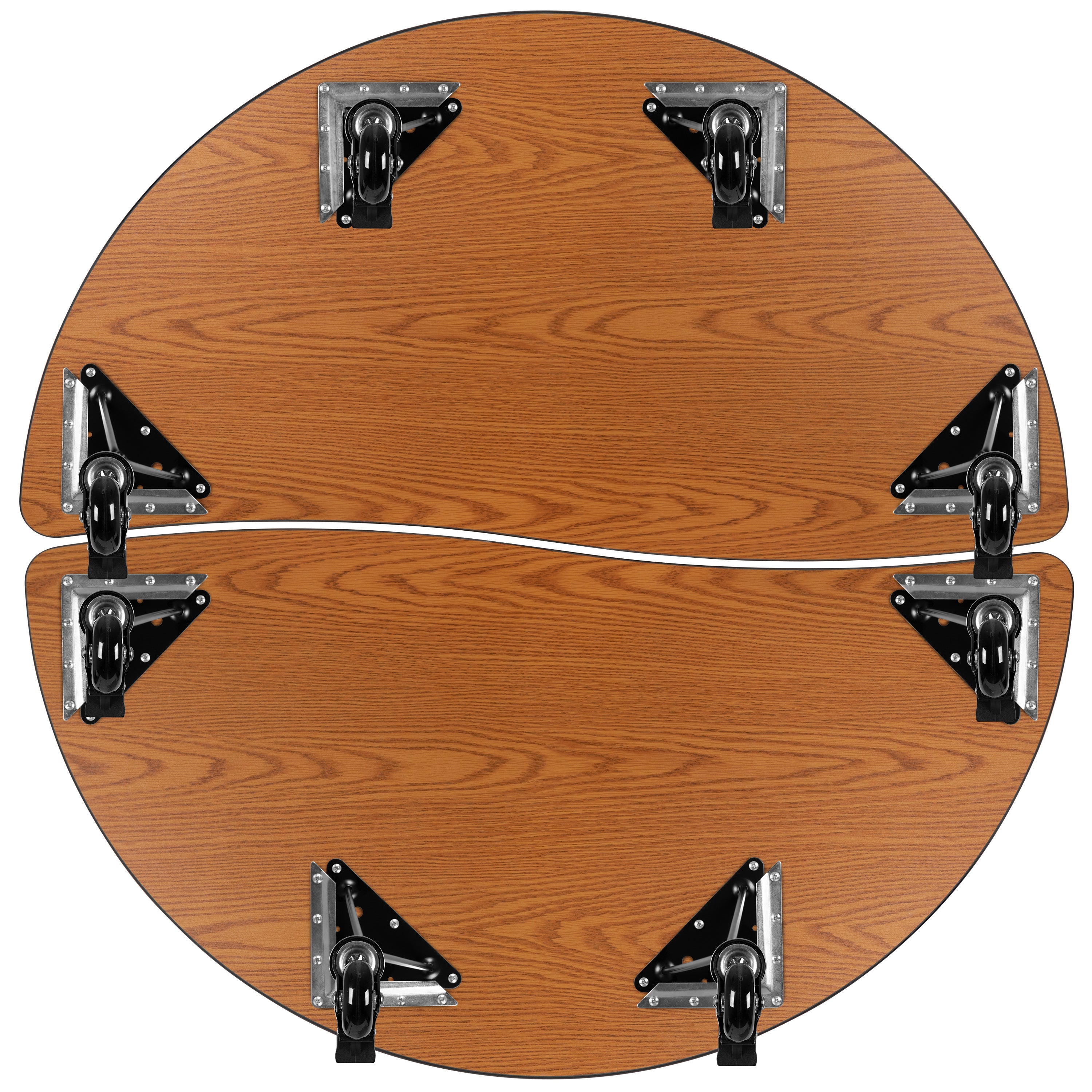 Emmy 2 Piece Mobile 47.5" Circle Wave Flexible Grey Thermal Laminate Adjustable Activity Table Set