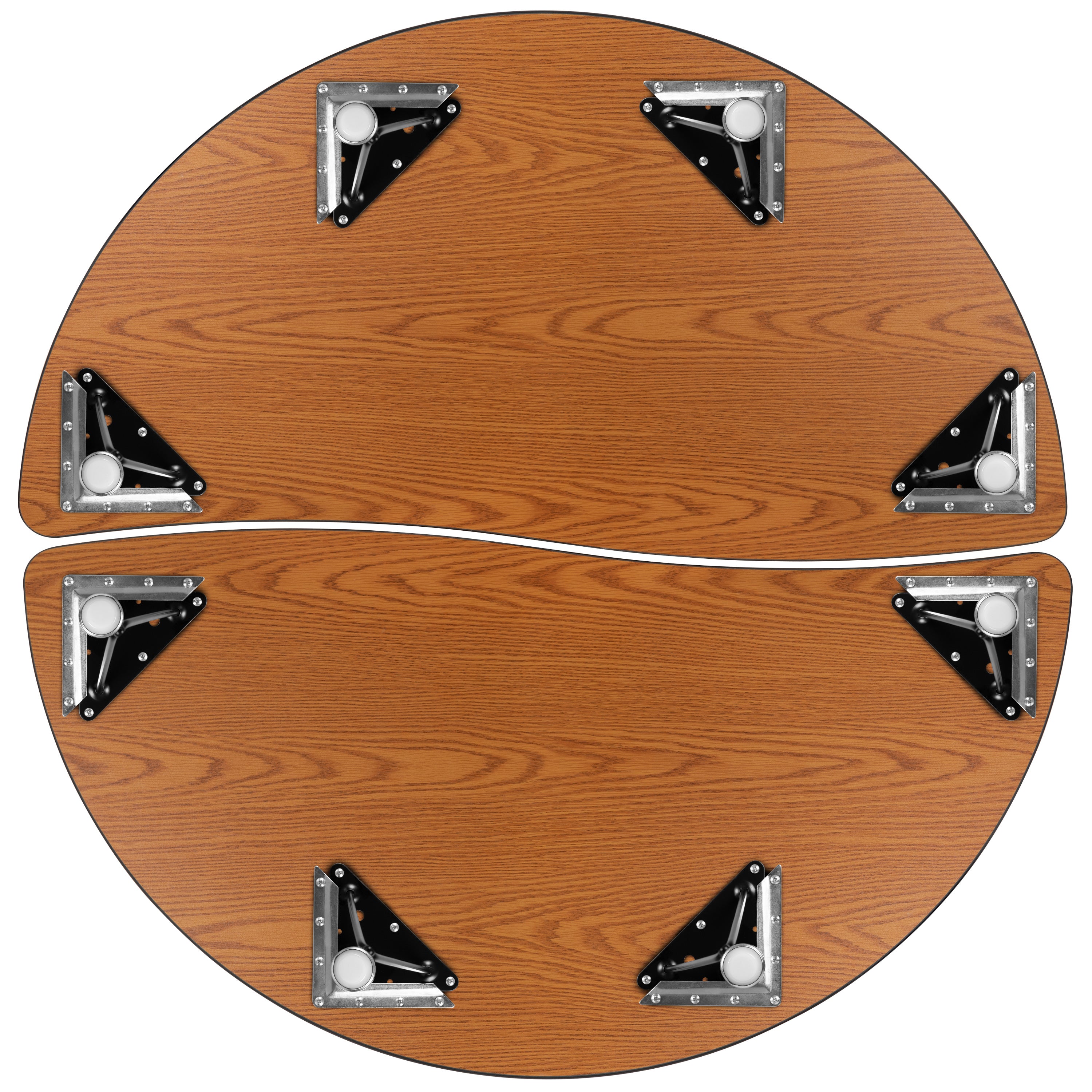 Emmy 2 Piece 47.5" Circle Wave Flexible Grey Thermal Laminate Activity Table Set - Standard Height Adjustable Legs