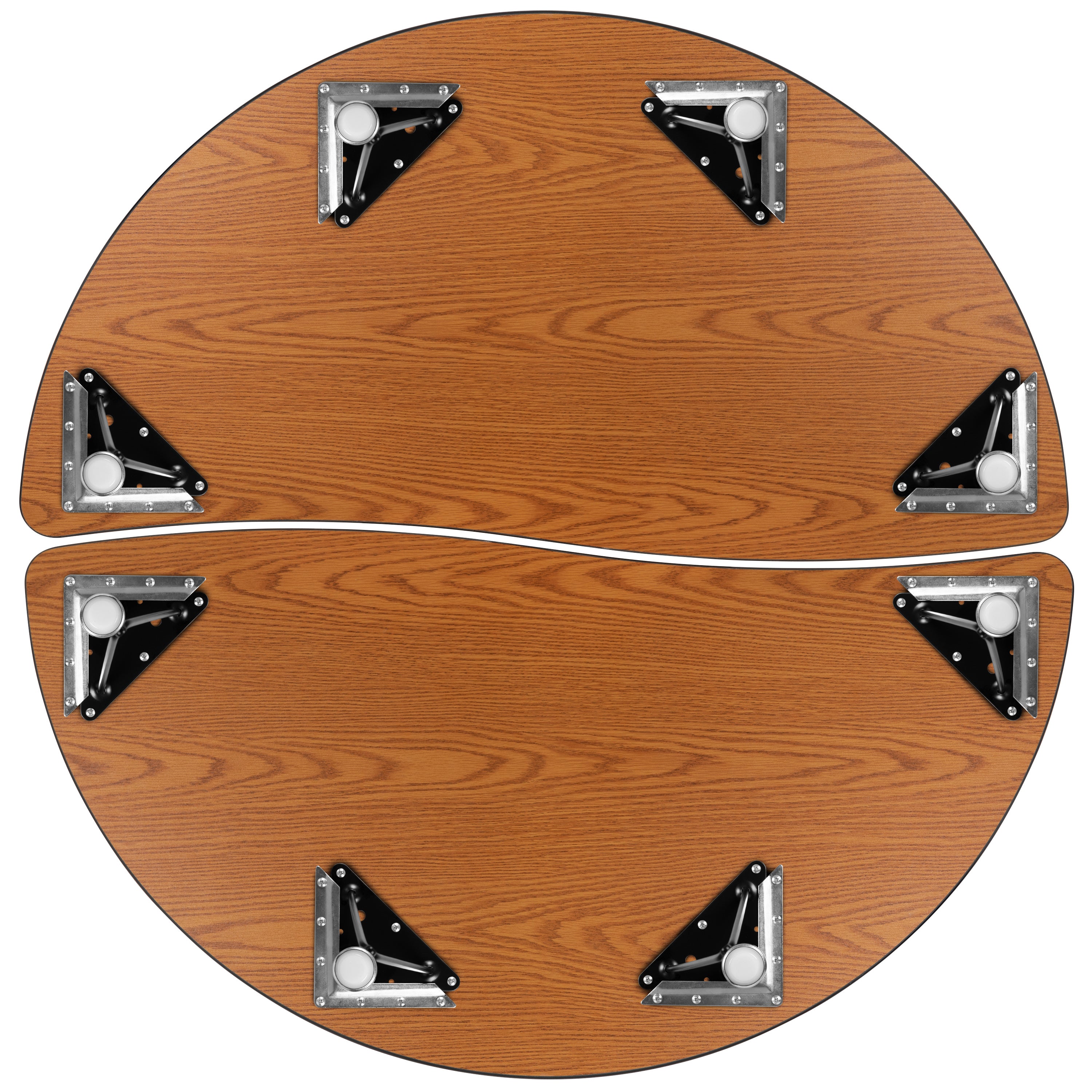 Emmy 2 Piece 47.5" Circle Wave Flexible Grey Thermal Laminate Activity Table Set - Height Adjustable Short Legs