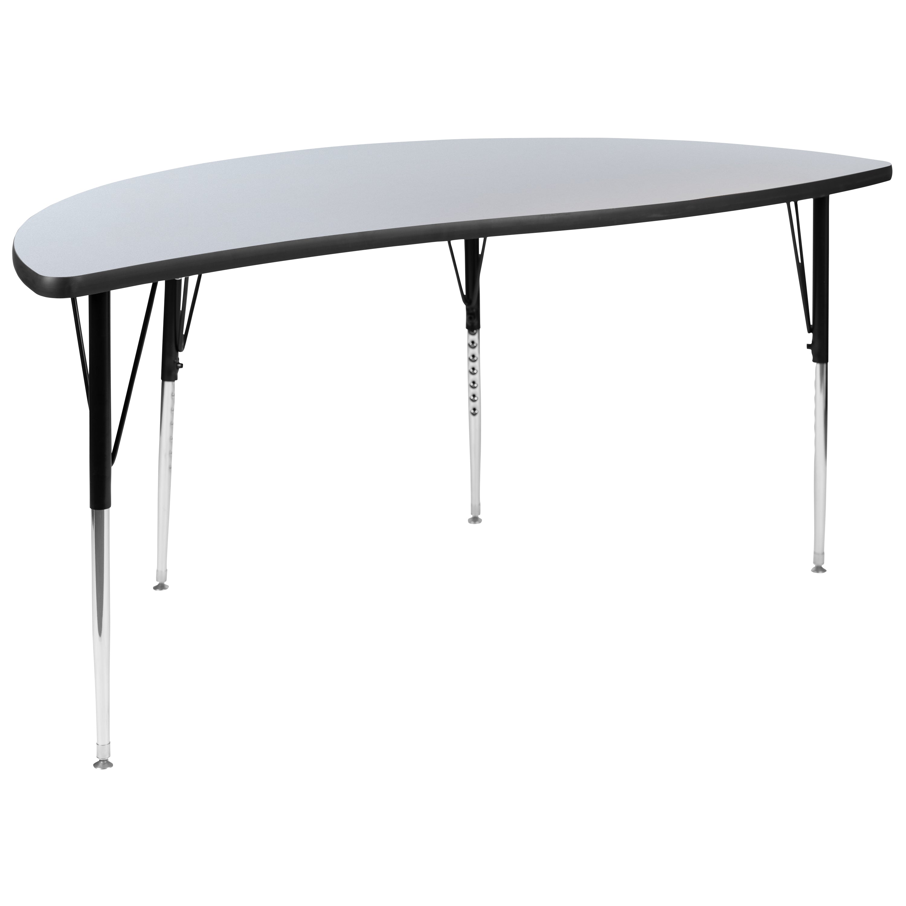 Emmy 2 Piece Emmy 60" Circle Wave Flexible Grey Thermal Laminate Activity Table Set - Standard Height Adjustable Legs