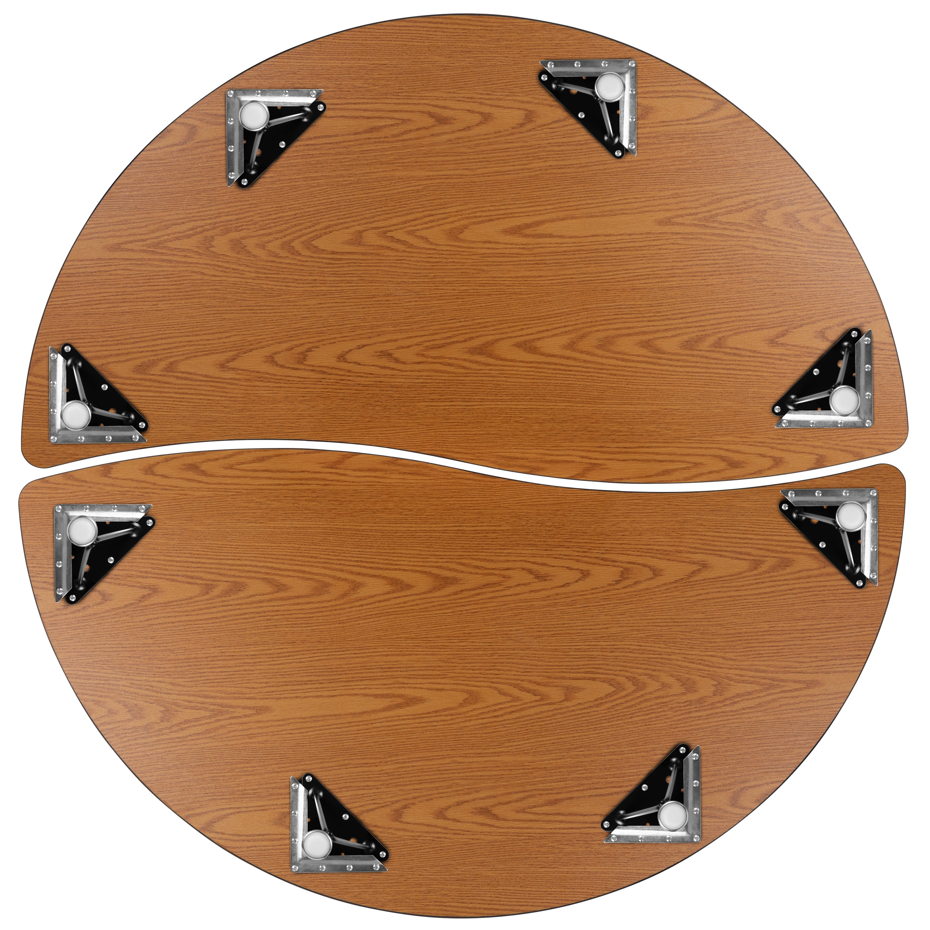 Emmy 2 Piece Emmy 60" Circle Wave Flexible Grey Thermal Laminate Activity Table Set - Standard Height Adjustable Legs