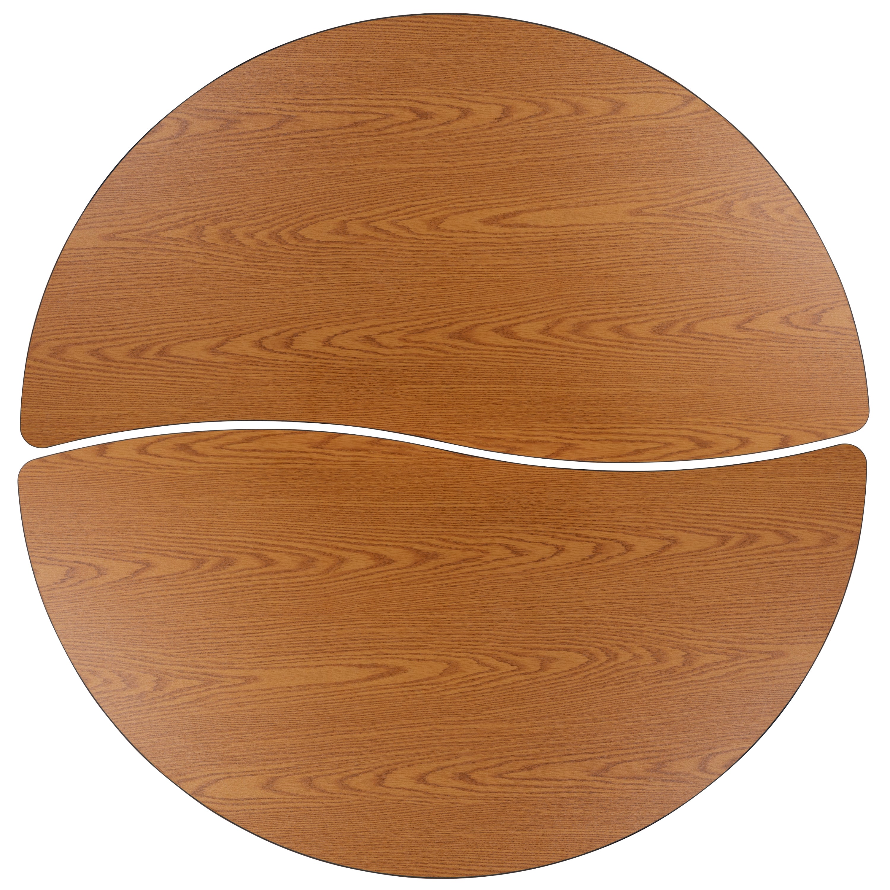 Emmy 2 Piece Mobile Emmy 60" Circle Wave Flexible Oak Thermal Laminate Kids Adjustable Activity Table Set