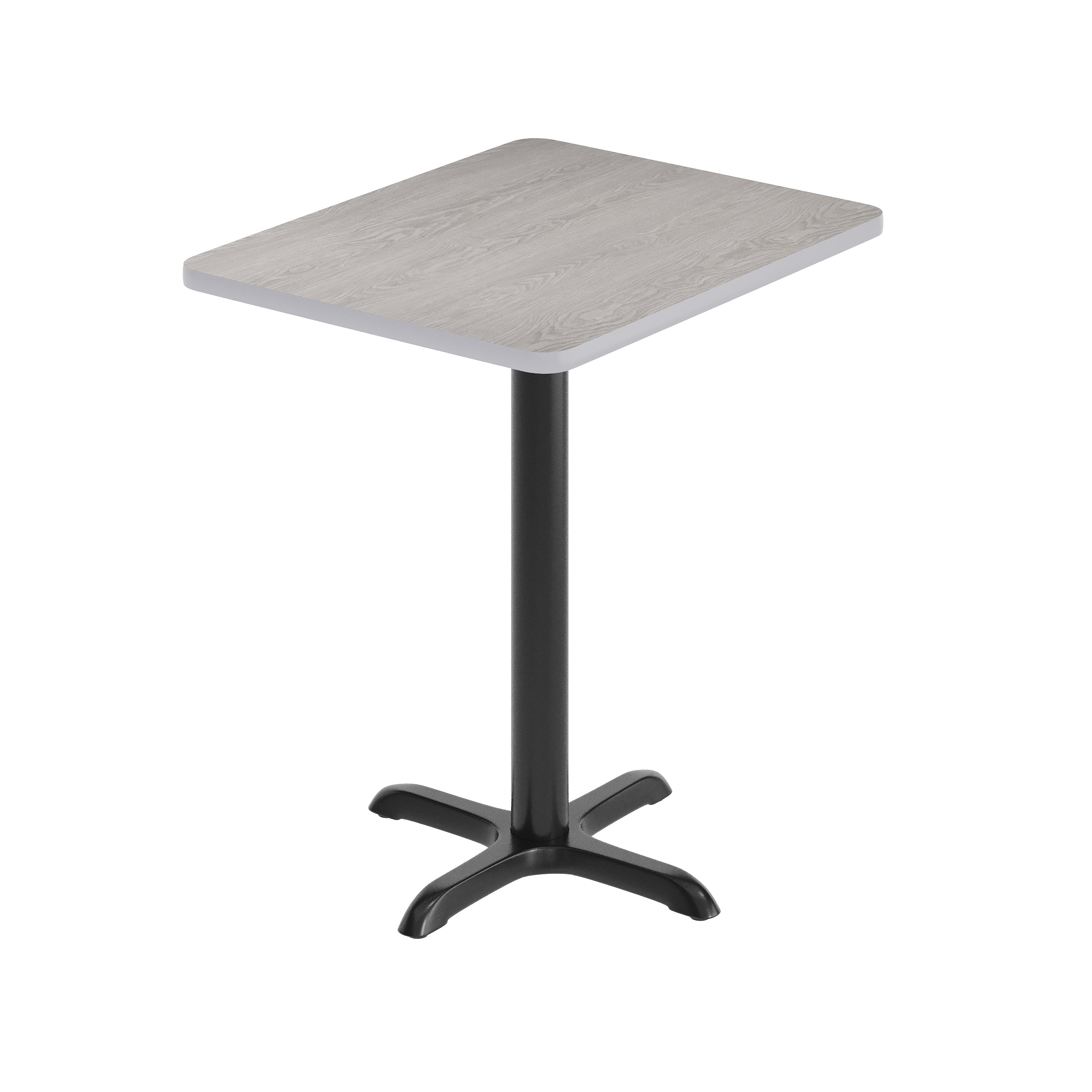 Graniss 24'' x 30'' Gray Rectangular Laminate Table Top with Black 22 x 22 "X" Style Table Height Base