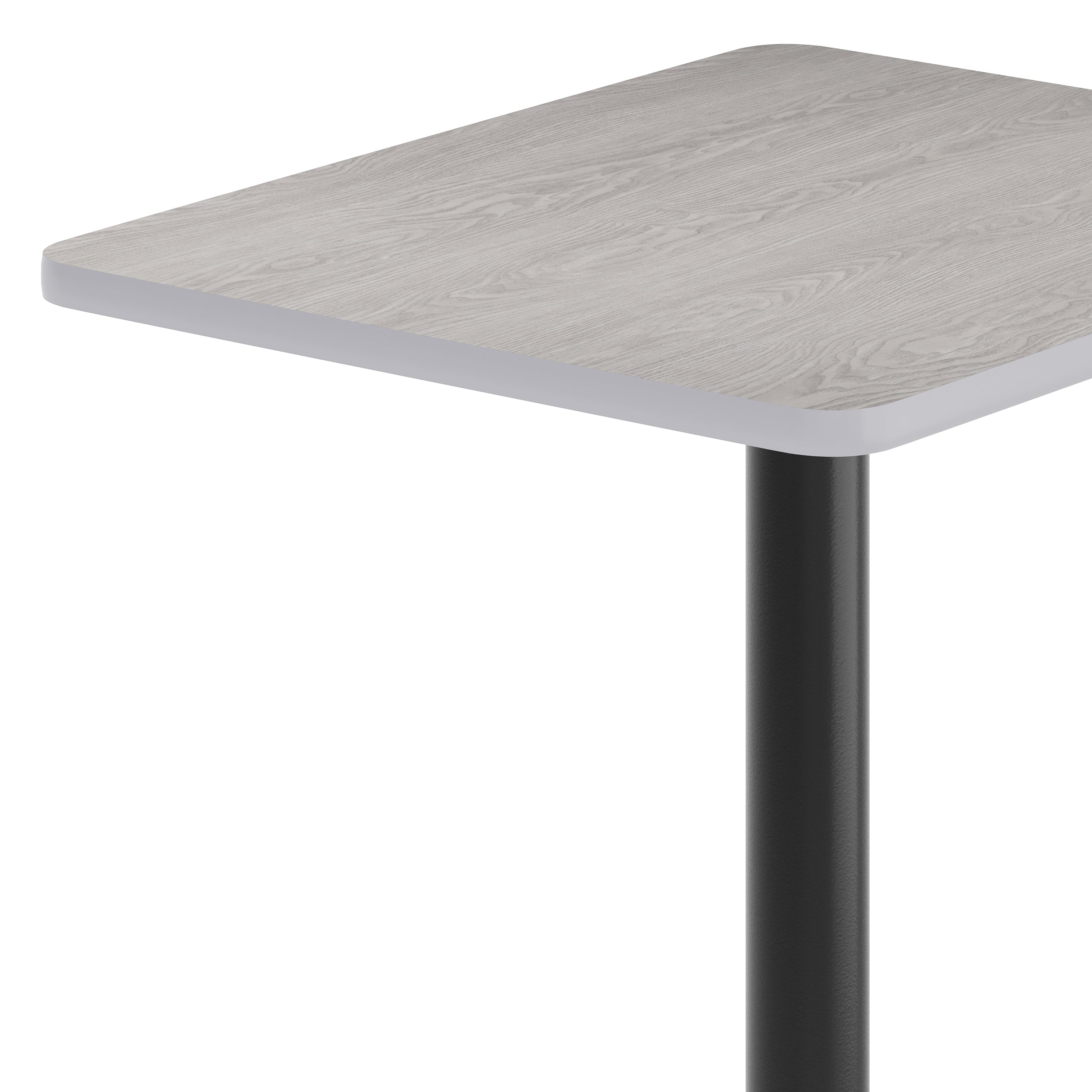 Graniss 24'' x 30'' Gray Rectangular Laminate Table Top with Black 22 x 22 "X" Style Table Height Base