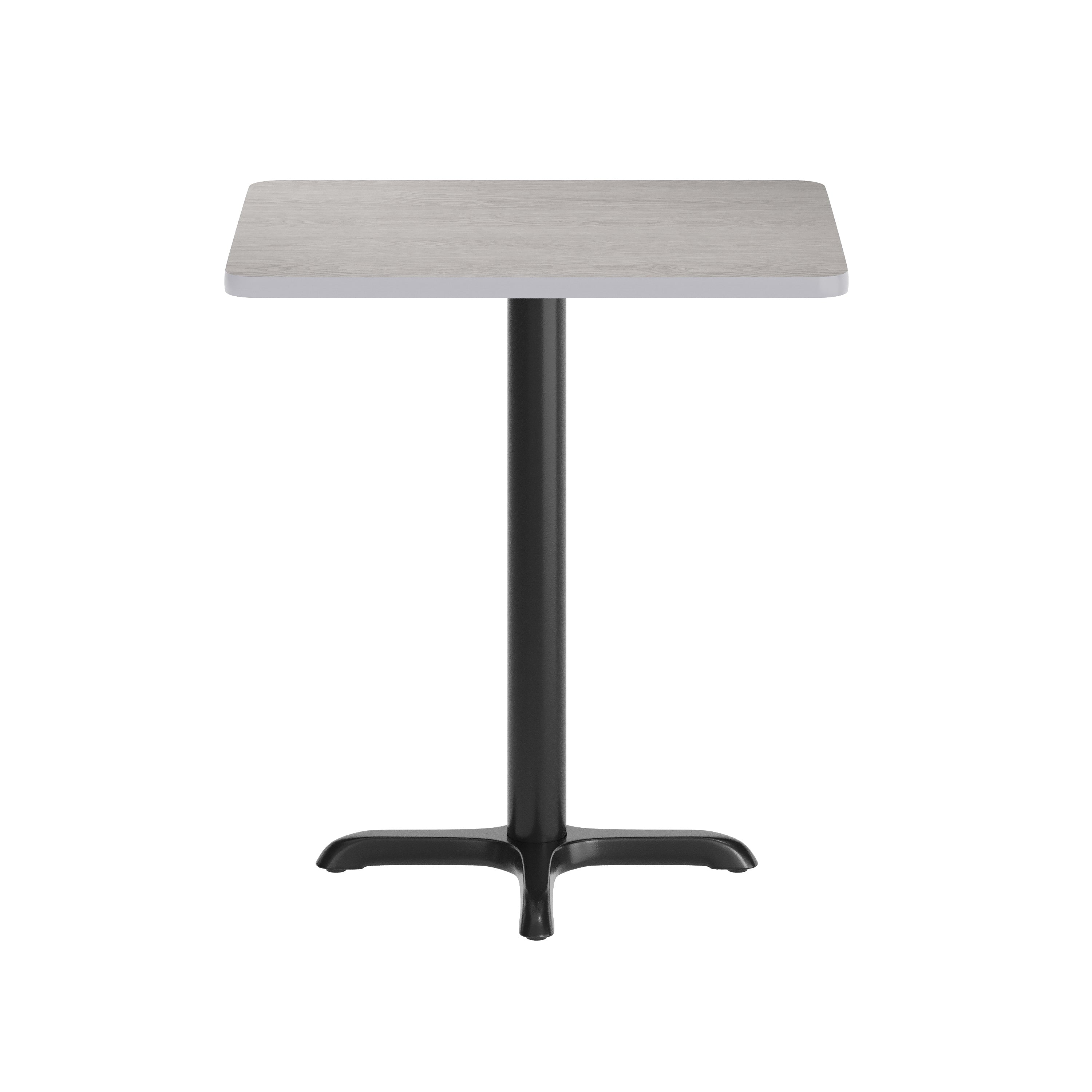 Graniss 24'' x 30'' Gray Rectangular Laminate Table Top with Black 22 x 22 "X" Style Table Height Base