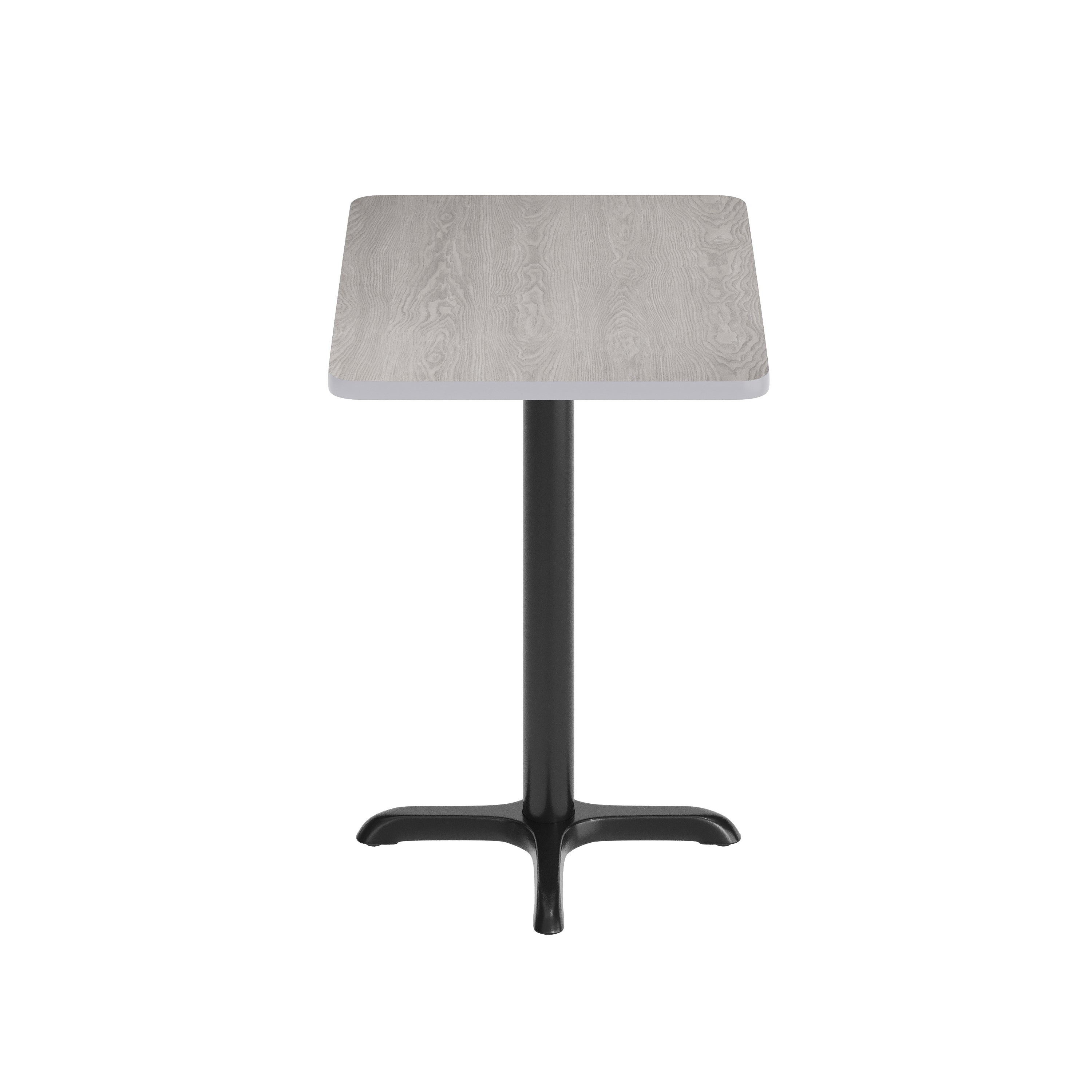 Graniss 24'' x 30'' Gray Rectangular Laminate Table Top with Black 22 x 22 "X" Style Table Height Base