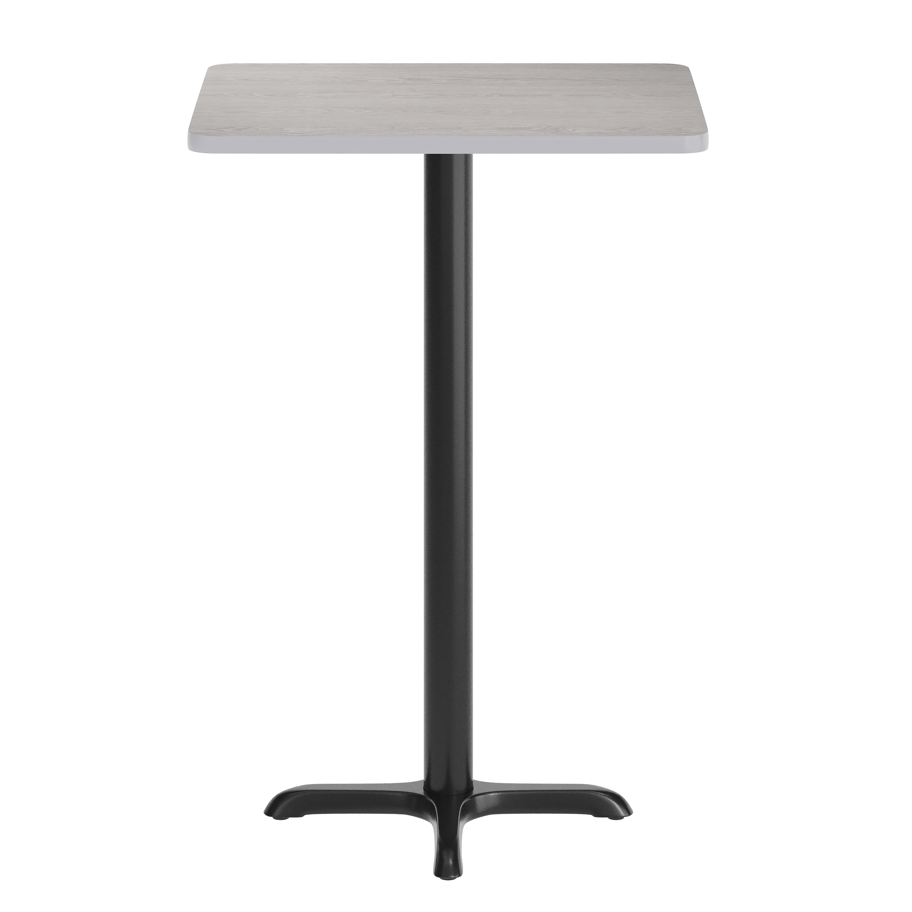 Stiles 24'' x 30'' Gray Rectangular Laminate Table Top with Black 22 x 22 "X" Style Bar Height Base
