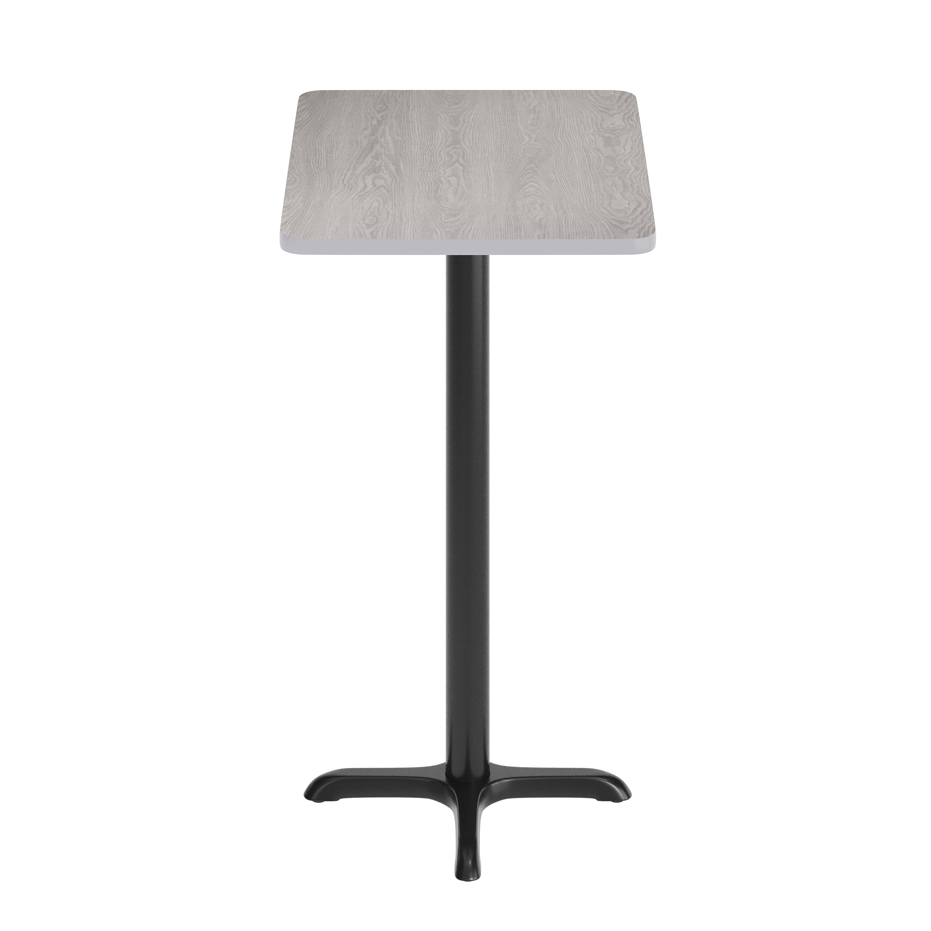 Stiles 24'' x 30'' Gray Rectangular Laminate Table Top with Black 22 x 22 "X" Style Bar Height Base