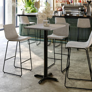 Stiles 24'' x 30'' Gray Rectangular Laminate Table Top with Black 22 x 22 "X" Style Bar Height Base