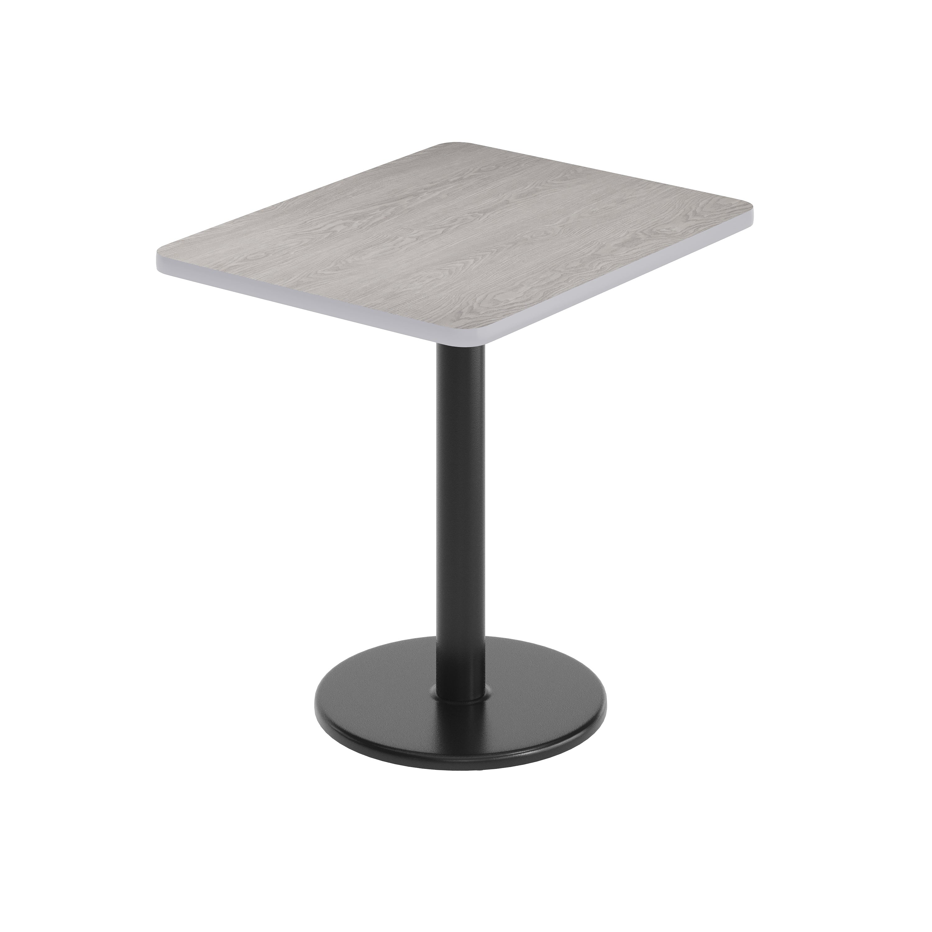 Graniss 24'' x 30'' Gray Rectangular Laminate Table Top with Black 18" Round Table Height Base