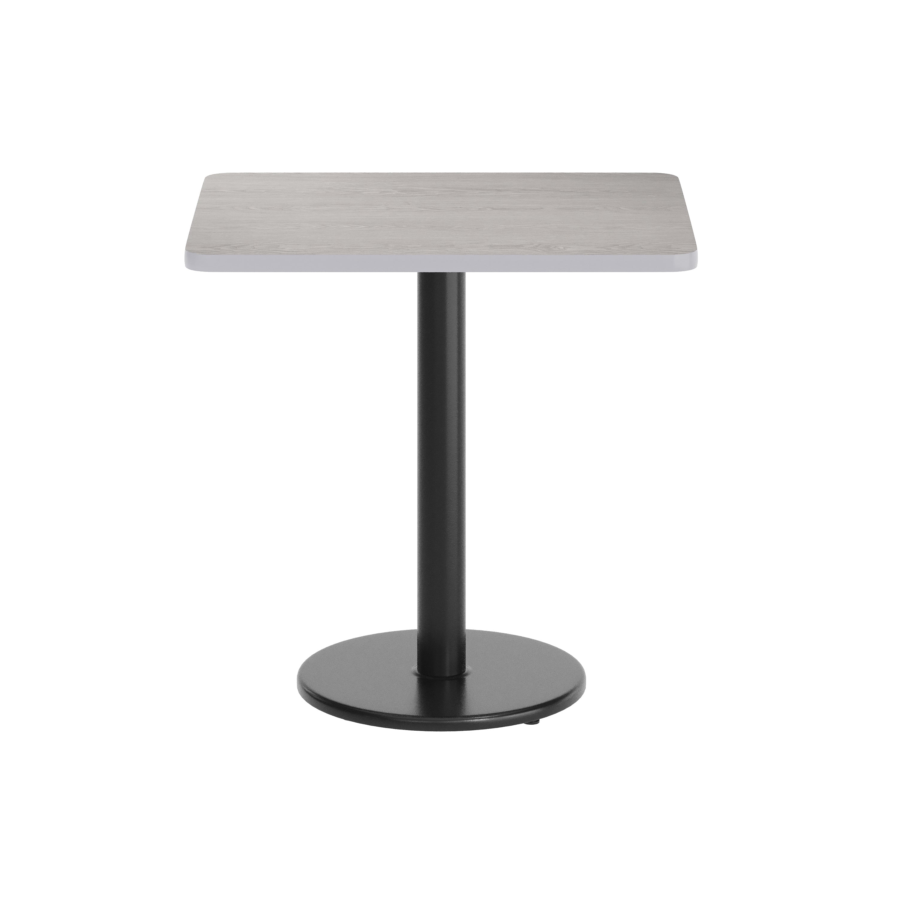 Graniss 24'' x 30'' Gray Rectangular Laminate Table Top with Black 18" Round Table Height Base