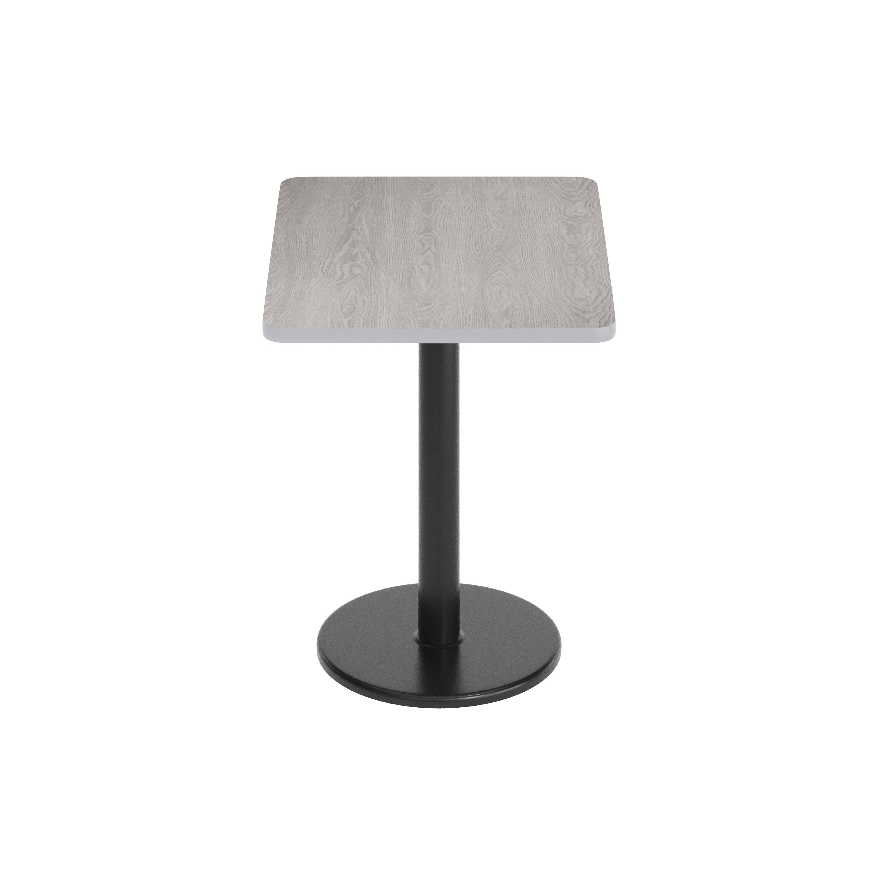 Graniss 24'' x 30'' Gray Rectangular Laminate Table Top with Black 18" Round Table Height Base