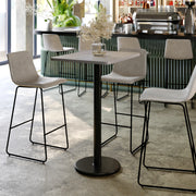 Stiles 24'' x 30'' Gray Rectangular Laminate Table Top with Black 18" Round Bar Height Table Base