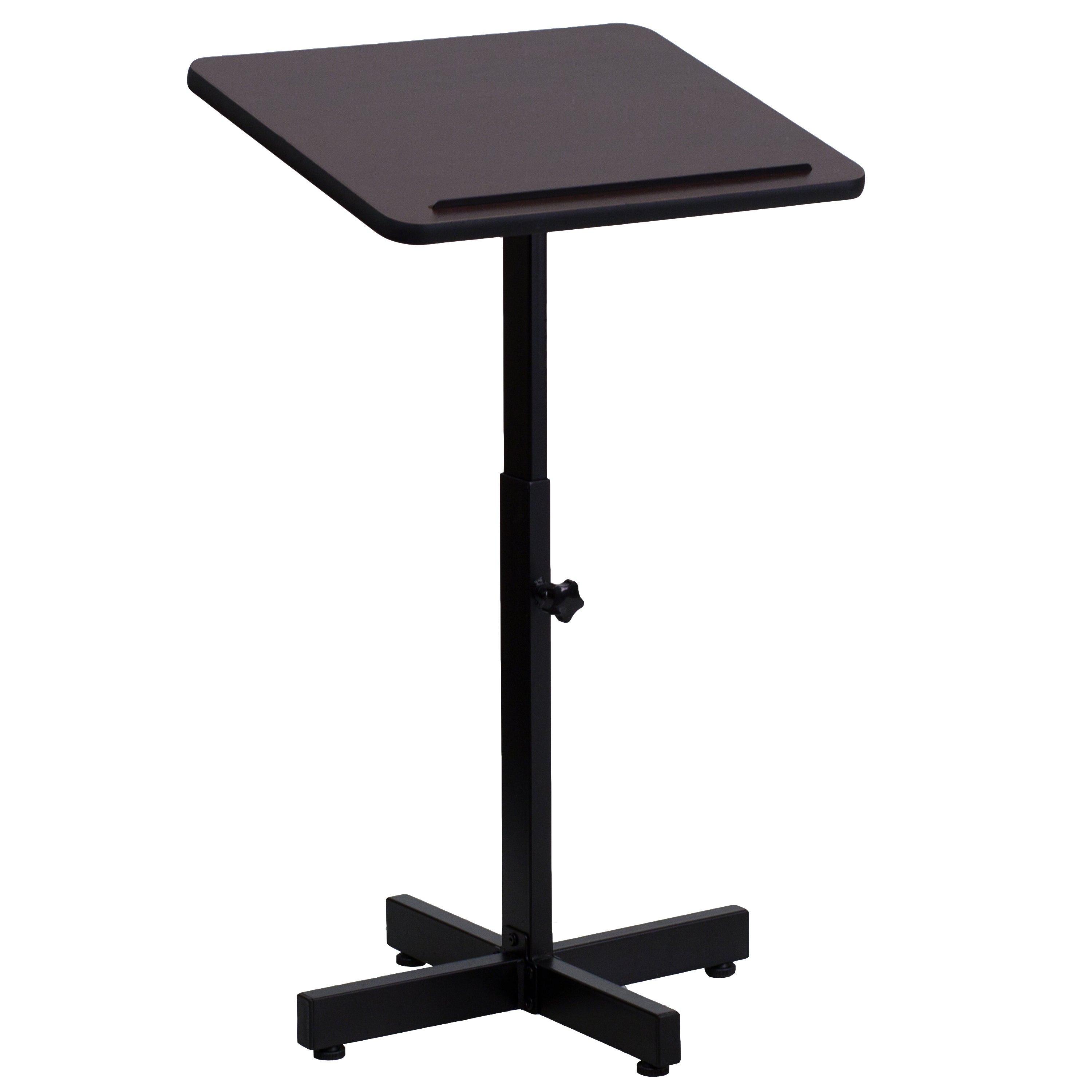 Mysta Adjustable Height Metal Lectern in Mahogany