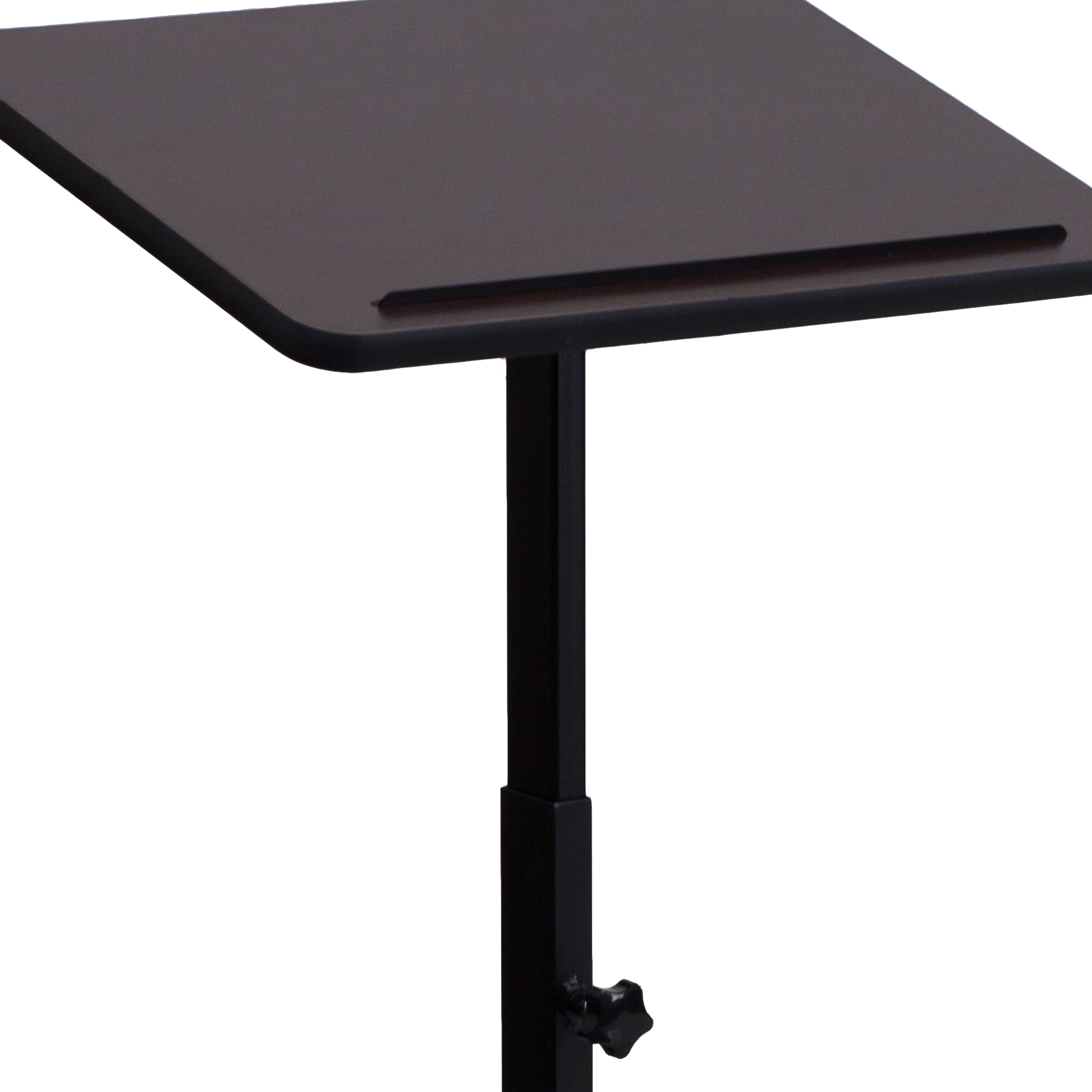 Mysta Adjustable Height Metal Lectern in Mahogany