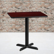 Graniss 24'' x 30'' Rectangular Mahogany Laminate Table Top with 22'' x 22'' Table Height Base