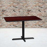 Graniss 24'' x 42'' Rectangular Mahogany Laminate Table Top with 23.5'' x 29.5'' Table Height Base
