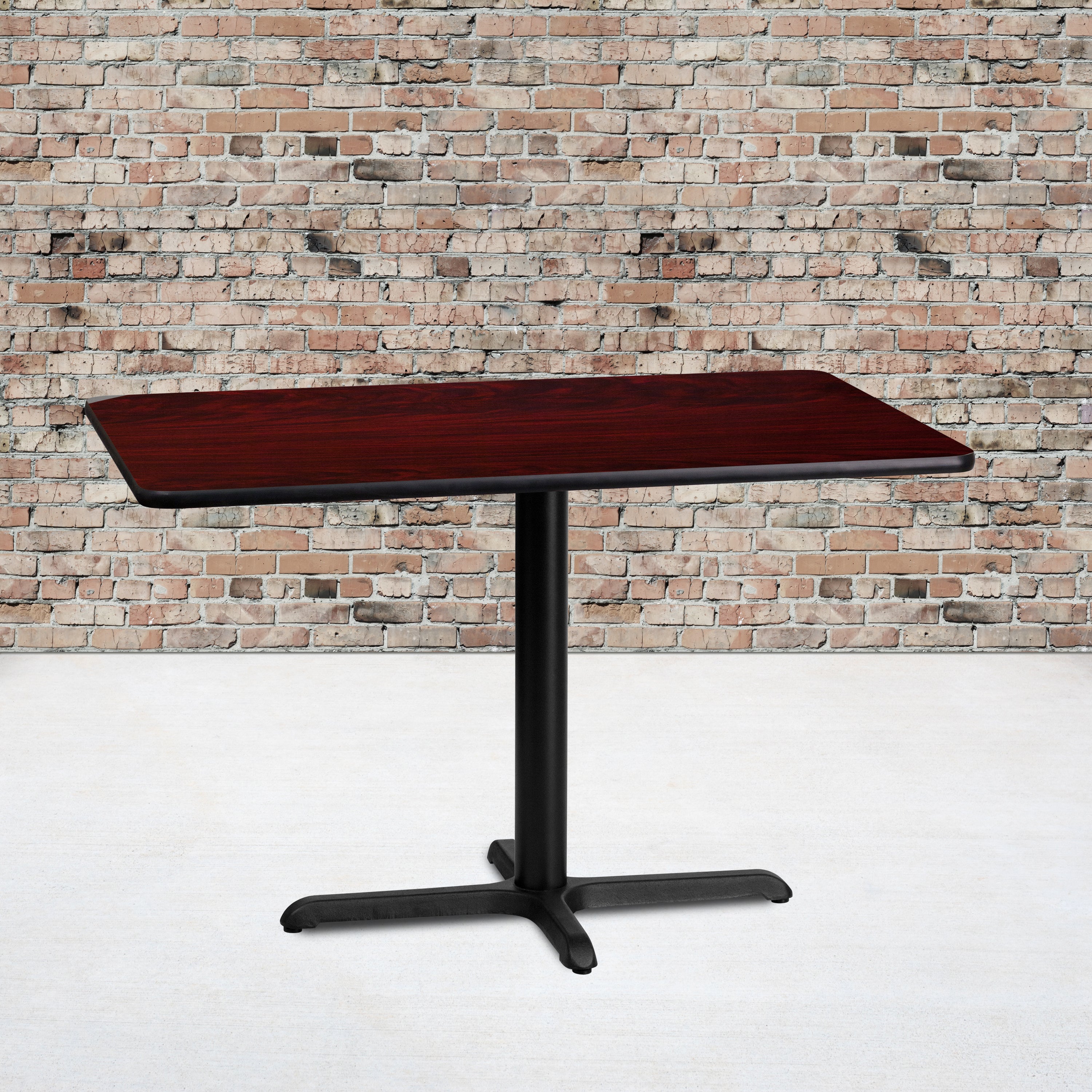 Graniss 24'' x 42'' Rectangular Mahogany Laminate Table Top with 23.5'' x 29.5'' Table Height Base