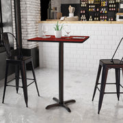 Stiles 30'' Square Mahogany Laminate Table Top with 22'' x 22'' Bar Height Table Base